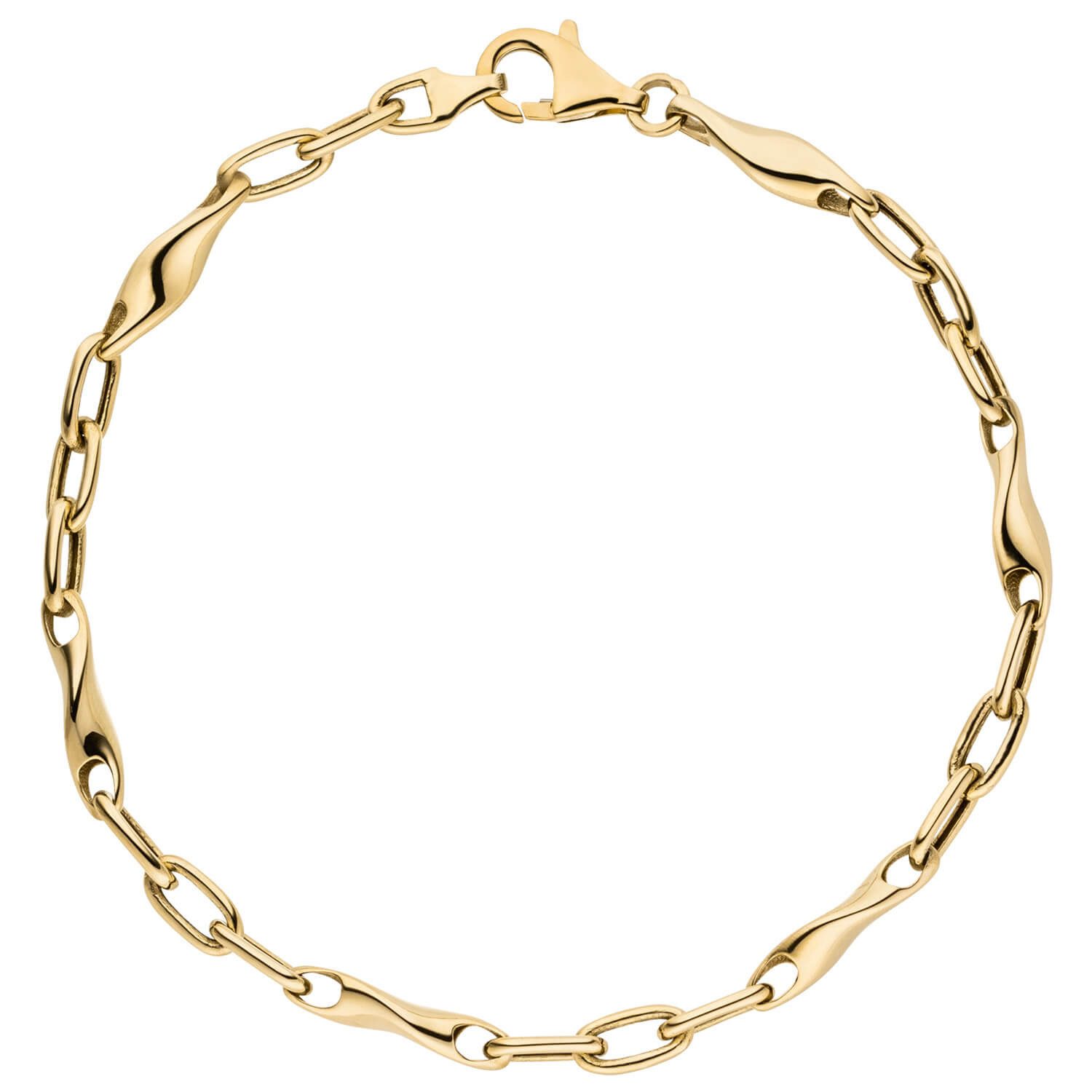 Schmuck Krone Goldarmband 4,3mm Armband aus 333 Gelbgold 19cm glänzend, Gold 333