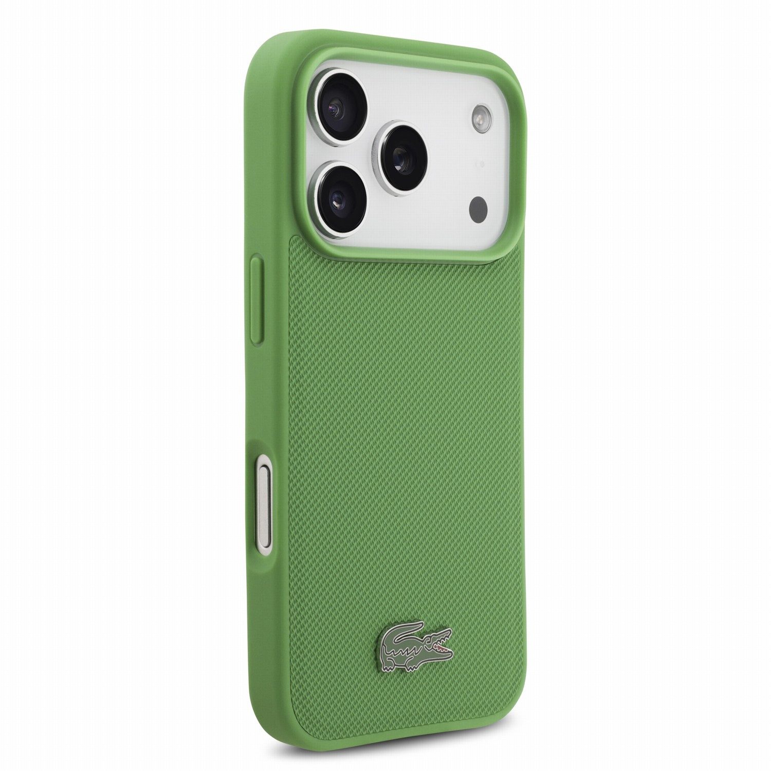 Lacoste Handyhülle iPhone 18 Pro MagSafe Petit Pique Hülle Kunstleder grün Logo Metall 6,3 Zoll, Kantenschutz – Bild 4 von 5
