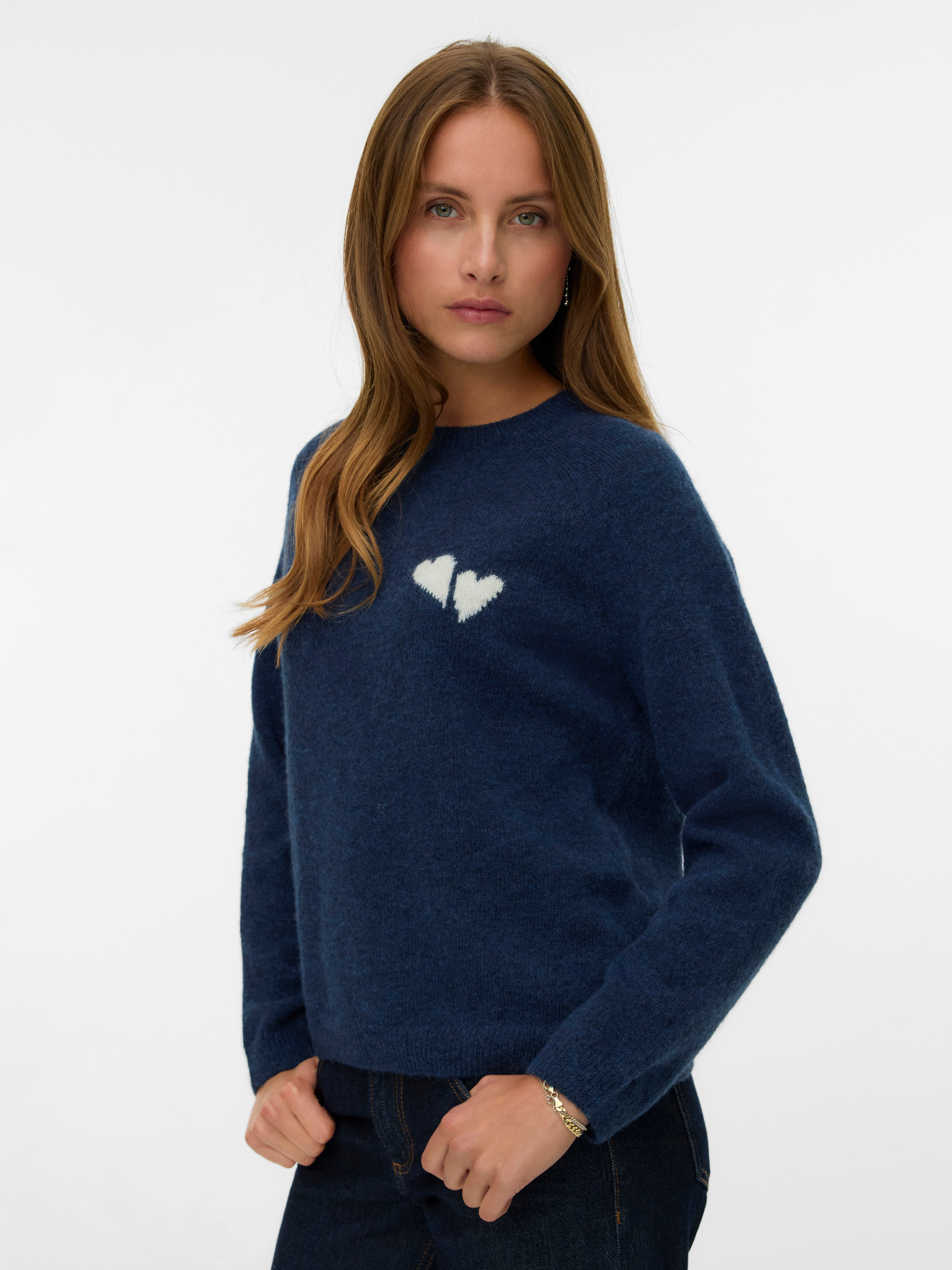 Vero Moda Strickpullover VMBAM LS O-NECK PULLOVER BOO ENT günstig online kaufen