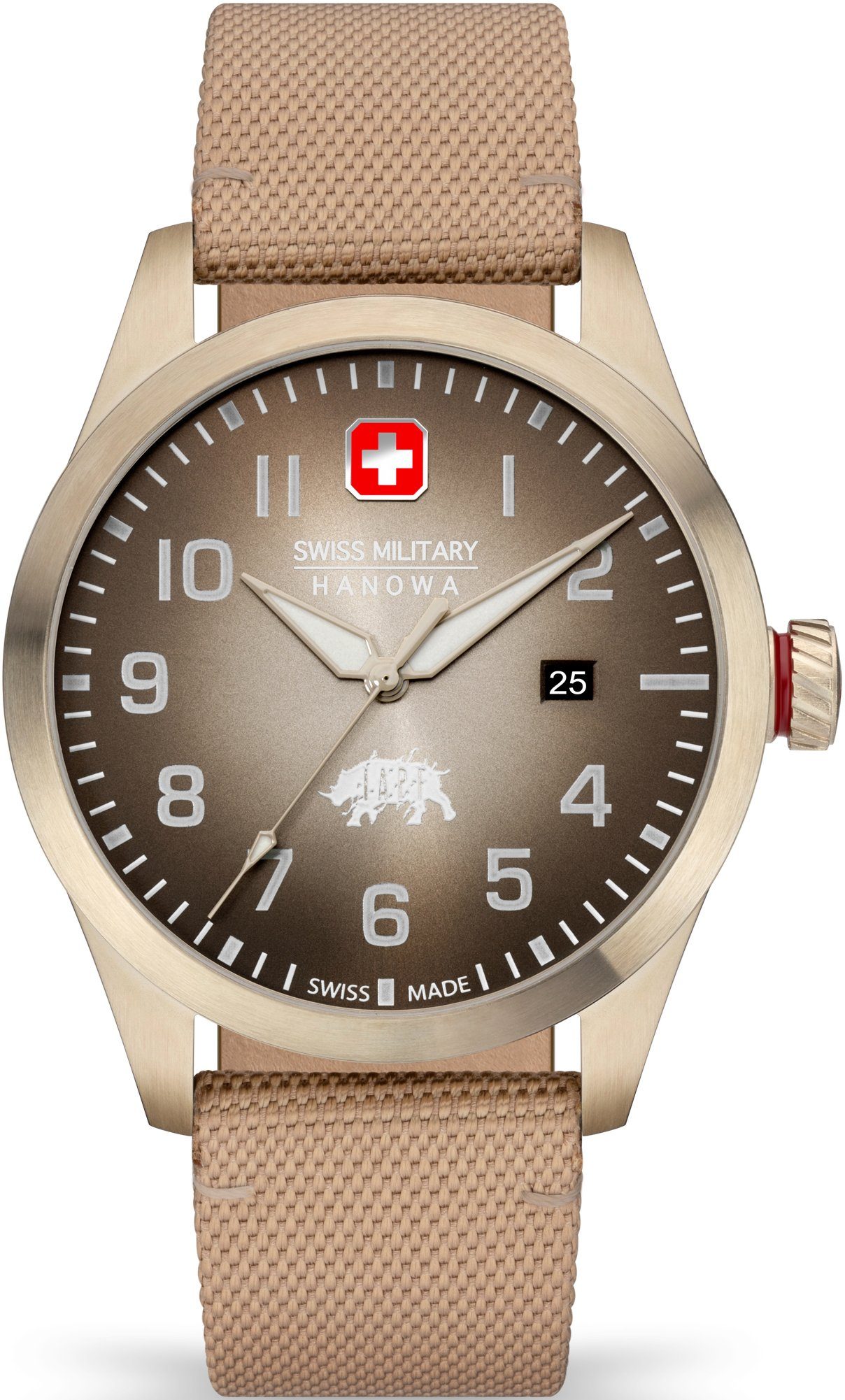 Swiss Military Hanowa Quarzuhr BUSHMASTER, SMWGN2102310, Armbanduhr, Herrenuhr, Schweizer Uhr, Datum, Saphirglas, Swiss Made