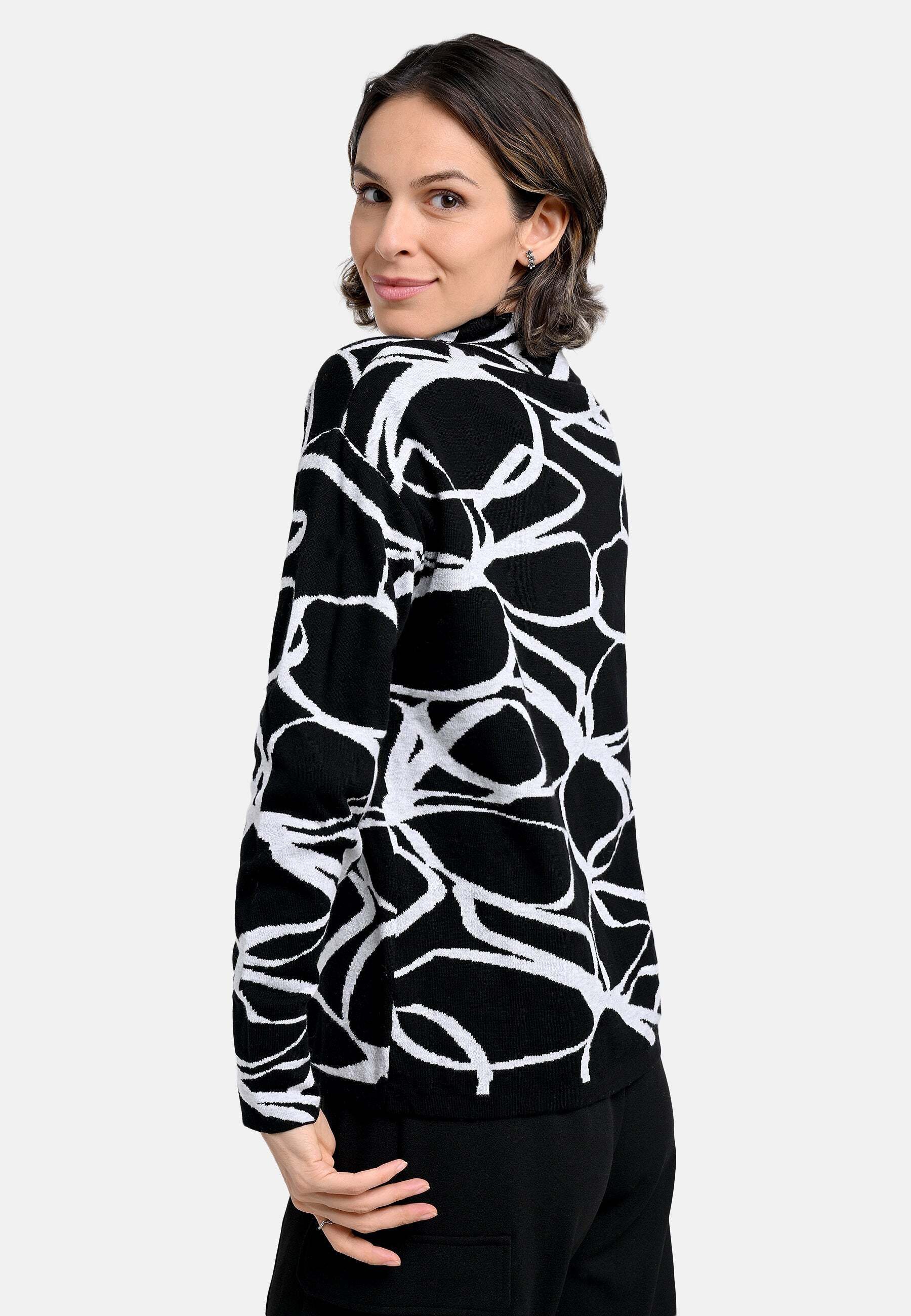 BICALLA T-Shirt Strickpullover mit Jacquard-Muster in Schwarz/Hellgrau (1-t günstig online kaufen