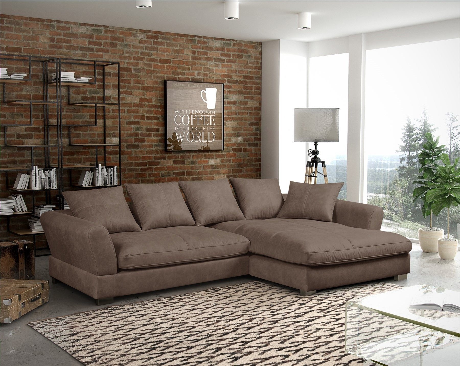 Fun Möbel Ecksofa TIZIAN in Stoff günstig online kaufen