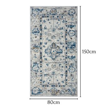 Teppich MY-RUG Ylva 3, Kurzflor-Teppich 150x80cm, Wohnando, rechteckig, Höhe: 10 mm, weich, gemütlich, mit schönem Muster, flachgewebt