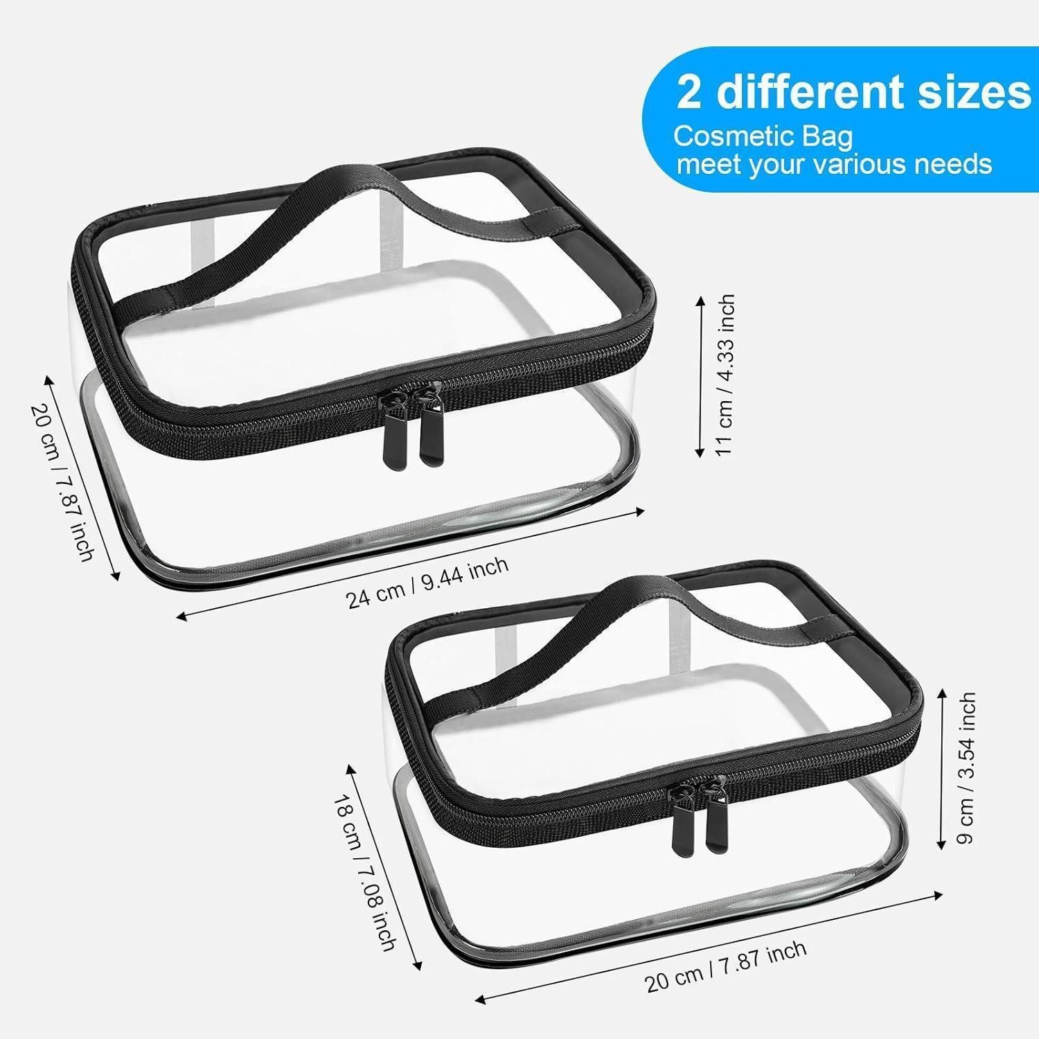 LuxusKollektion Kulturbeutel Kulturtasche Transparent 2 Stück PVC Wasserdic günstig online kaufen