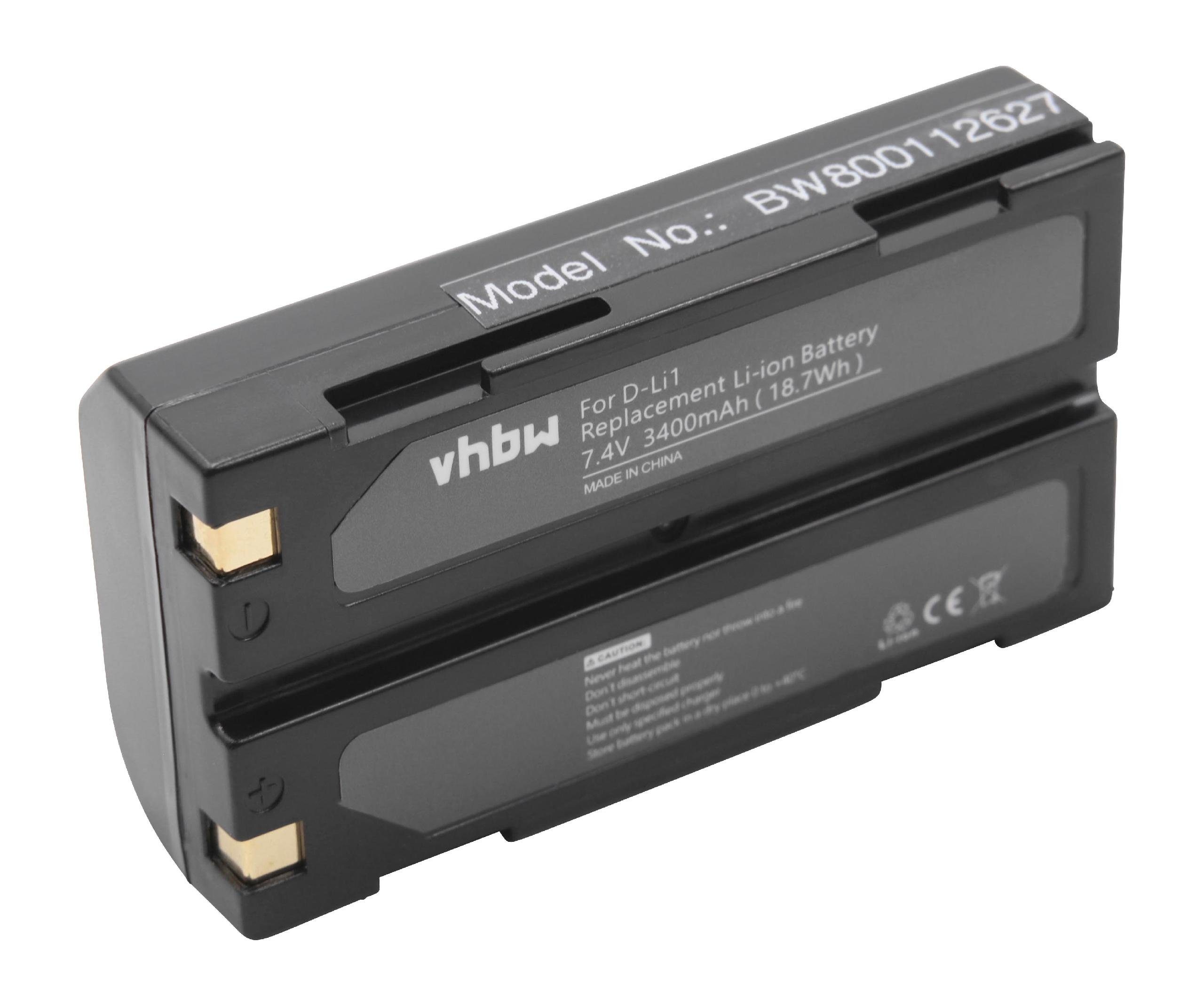 vhbw Kamera-Akku passend für Molicel 7,4V, 1821, 1821E Kamera 3400 mAh Li-Ion) (3400mAh