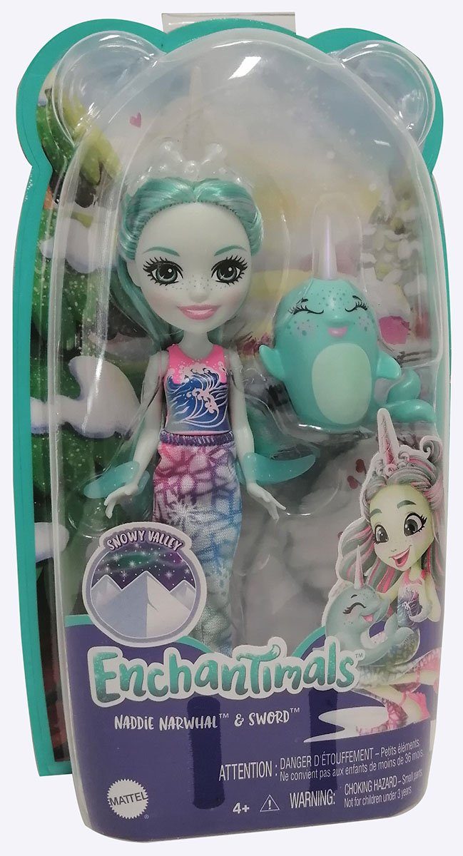 Mattel® Spielfigur Mattel GJX41 Enchantimals Naddie Narwal und Sword ...