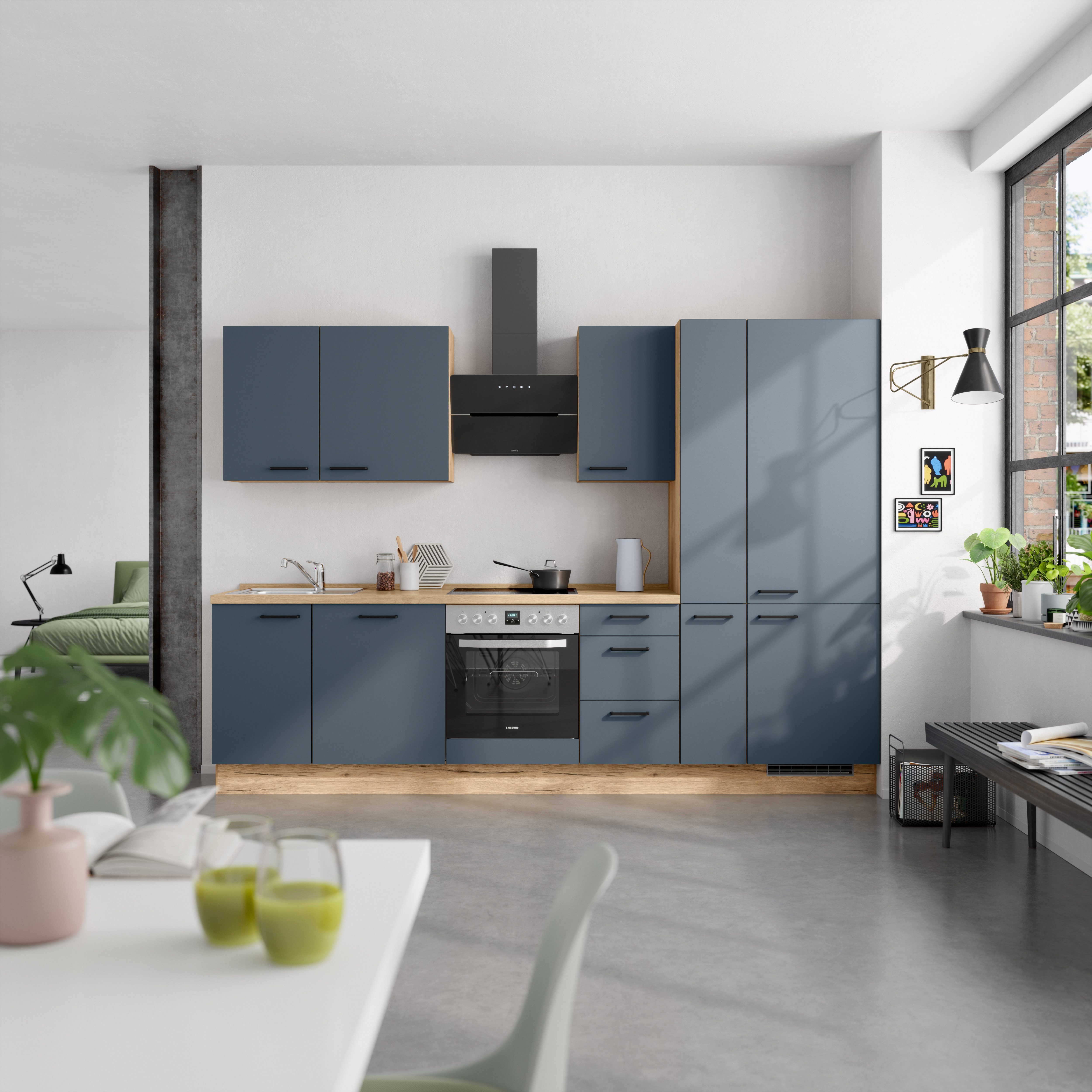 nobilia® Küchenzeile "Easytouch II", NEU: individuell anpassbar mit gratis Profi-Beratung, vormontiert, Breite 300 cm, Ausrichtung wählbar, wahlw. mit E-Geräten