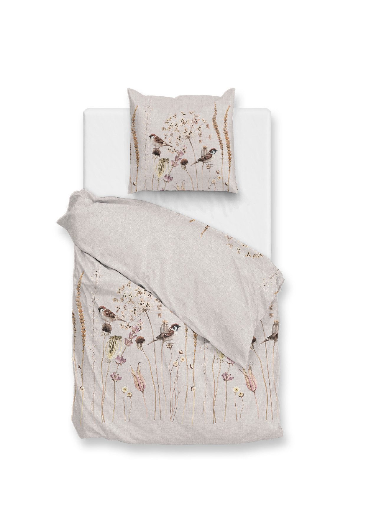 Bettwäsche Terassaco Bettwäsche 135 Beige 135x200 Beige Flora