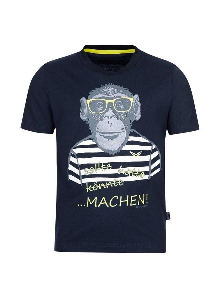 T-Shirt TRIGEMA T-Shirt mit großem Affen-Druckmotiv Trigema