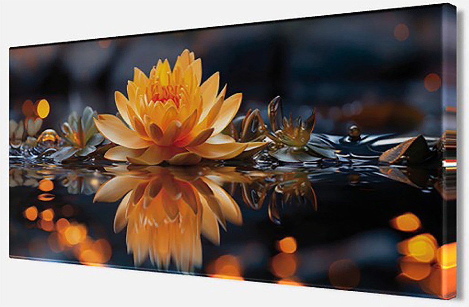 Bönninghoff Leinwandbild Wandbild LOTUSBLUME 33x70 cm – Leinwandbild Keilrahmen Deko modern, Blumen, Blumenbilder, Natur, Pflanzen, Pflanzenbilder, Stillleben ( – Bild 3 von 5