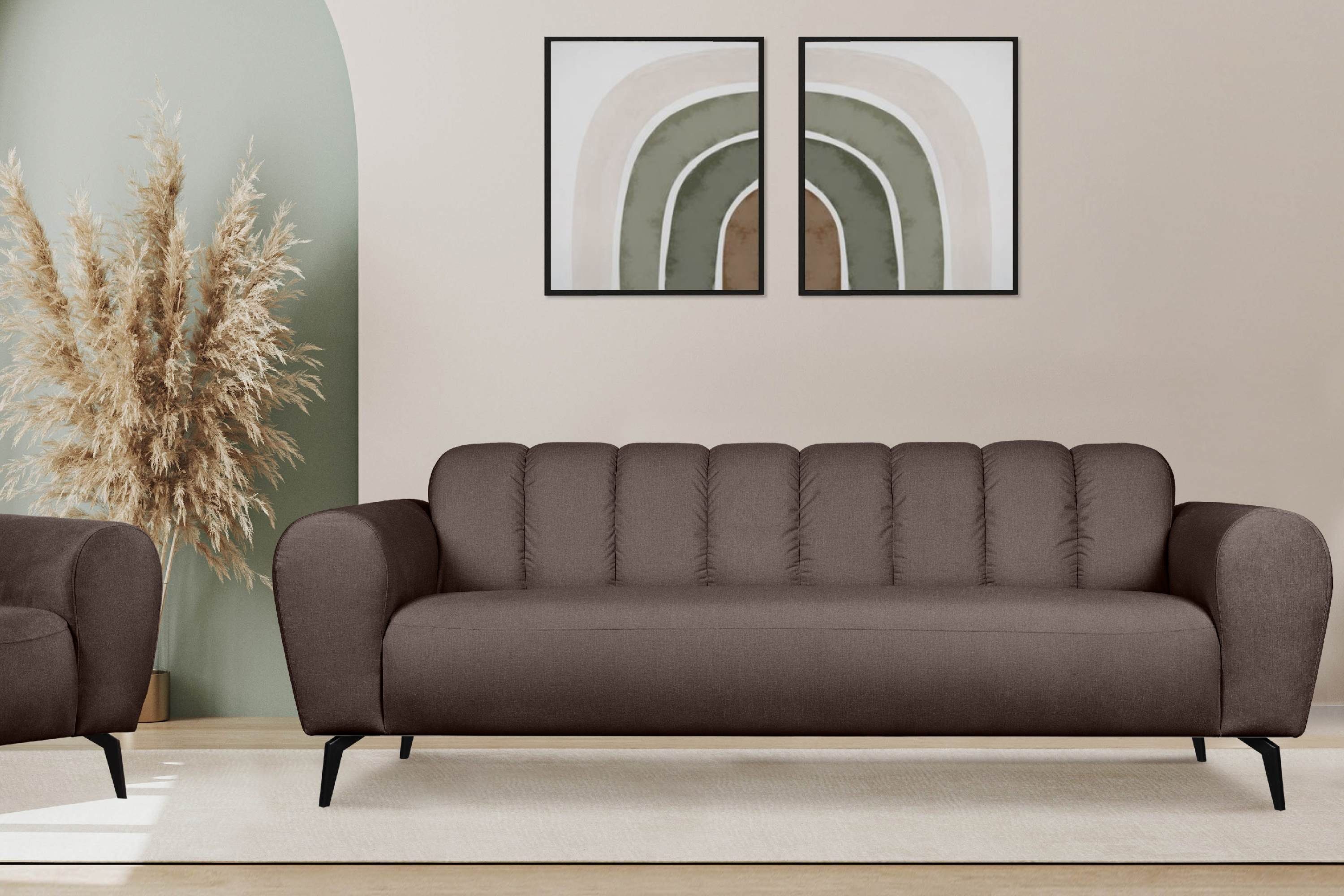wasserabweisenden Sofa RUBERO braun Sitzer, mit modernes Design, Konsimo braun Sofa 3 Gewebe Eigenschaften |