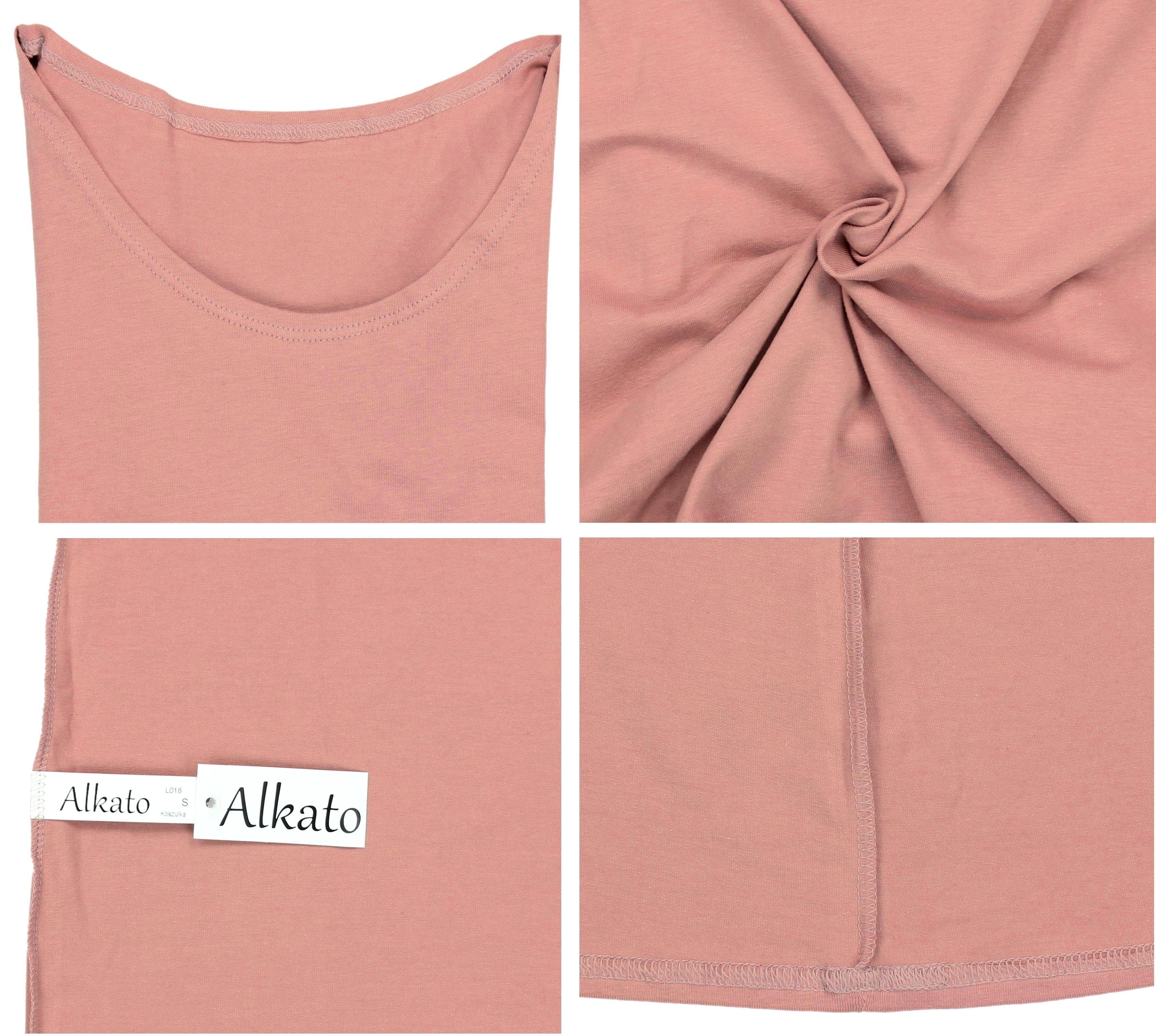 Alkato Longshirt Alkato Damen Langarm Shirt mit O-Ausschnitt