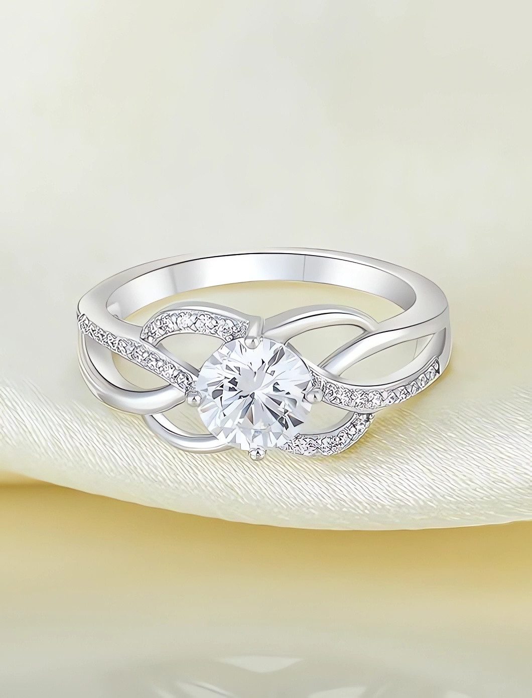 Jumpeak Diamantring Labordiamant,Eheringe Weißgold,Promise Ring,Geschenk Freundin,Diamant, 1 ct,Runder Diamant,E,VVS2,3EX,Gold Schmuck,14K,Valentinstag Geschenk