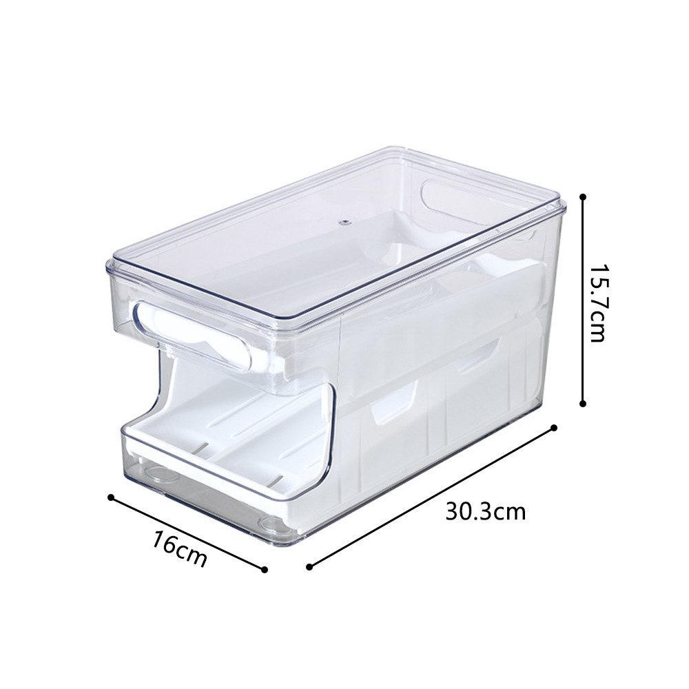 TUWENA Eierkorb Automatisch Rollender Eierspender,Doppelstöckig Eierhalter Stapelbarer