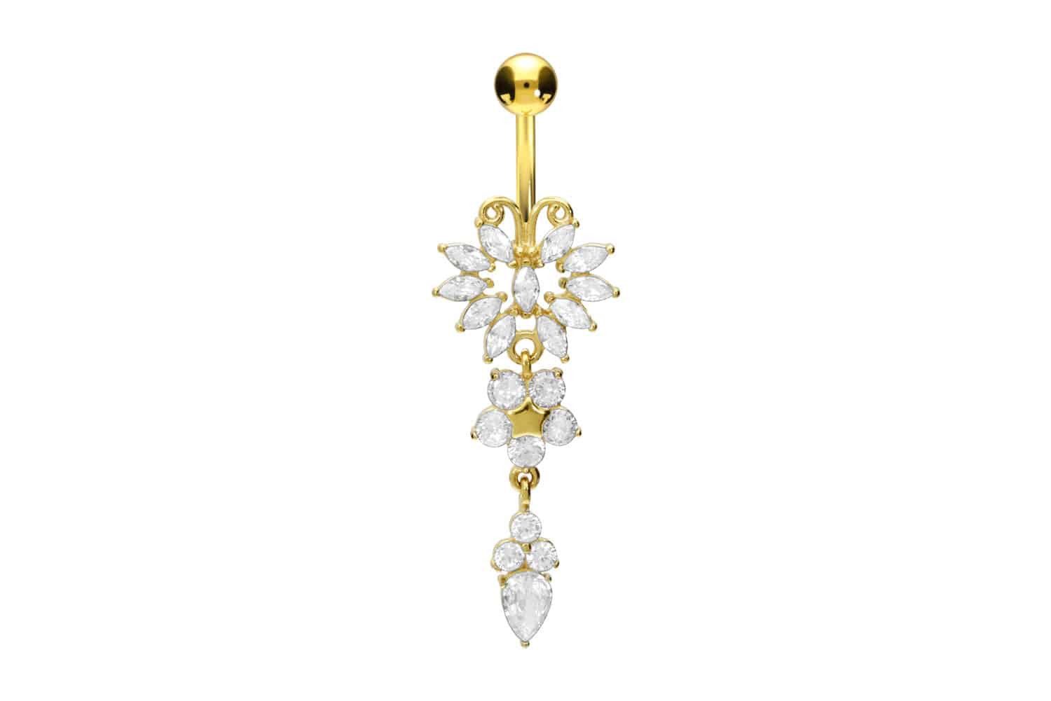 PIERCINGLINE Bauchnabelpiercing Chirurgenstahl Bananabell SCHMETTERLING + günstig online kaufen