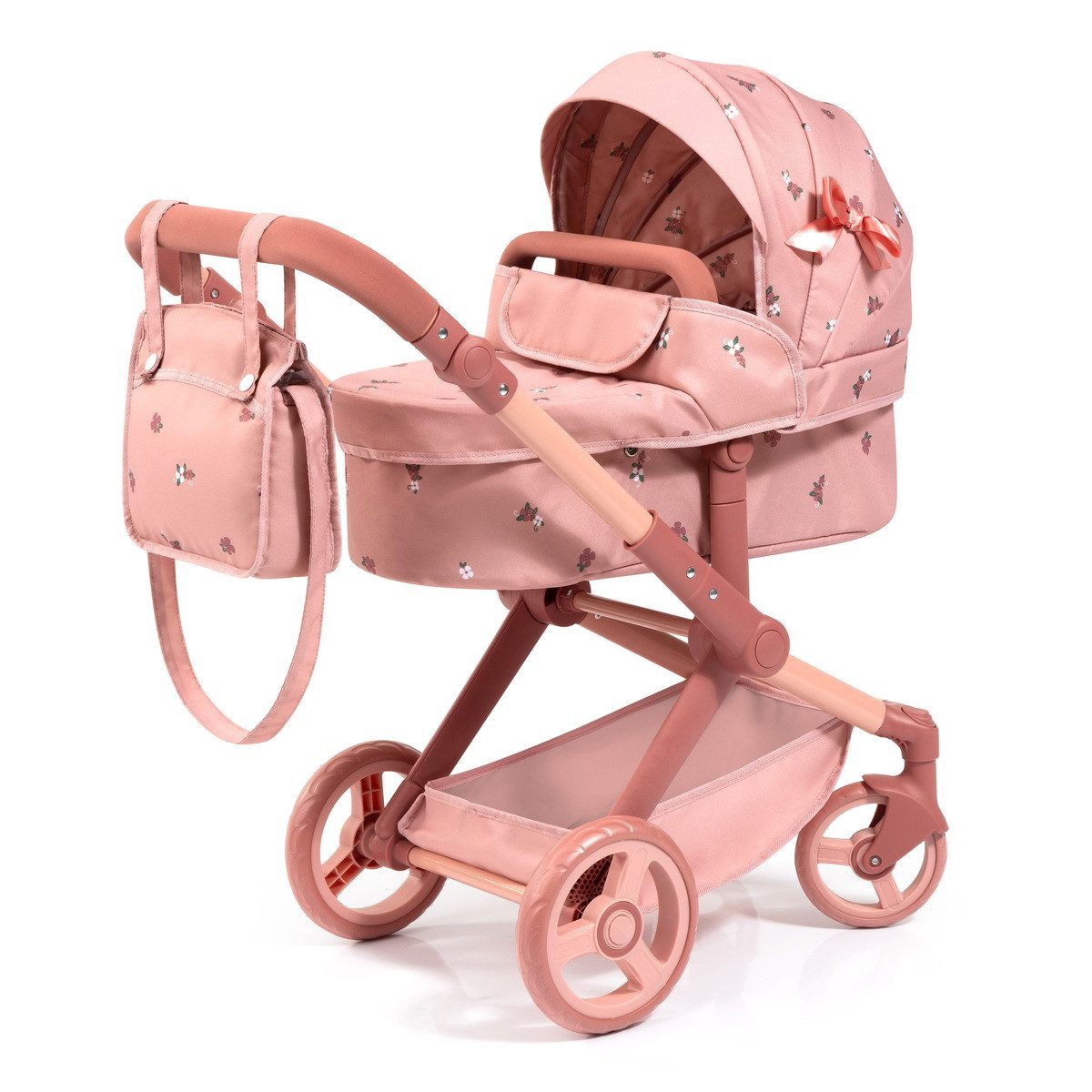 Bayer Design Anziehpuppe Kombi-Puppenwagen Xeo altrosa für Puppen bis 46cm