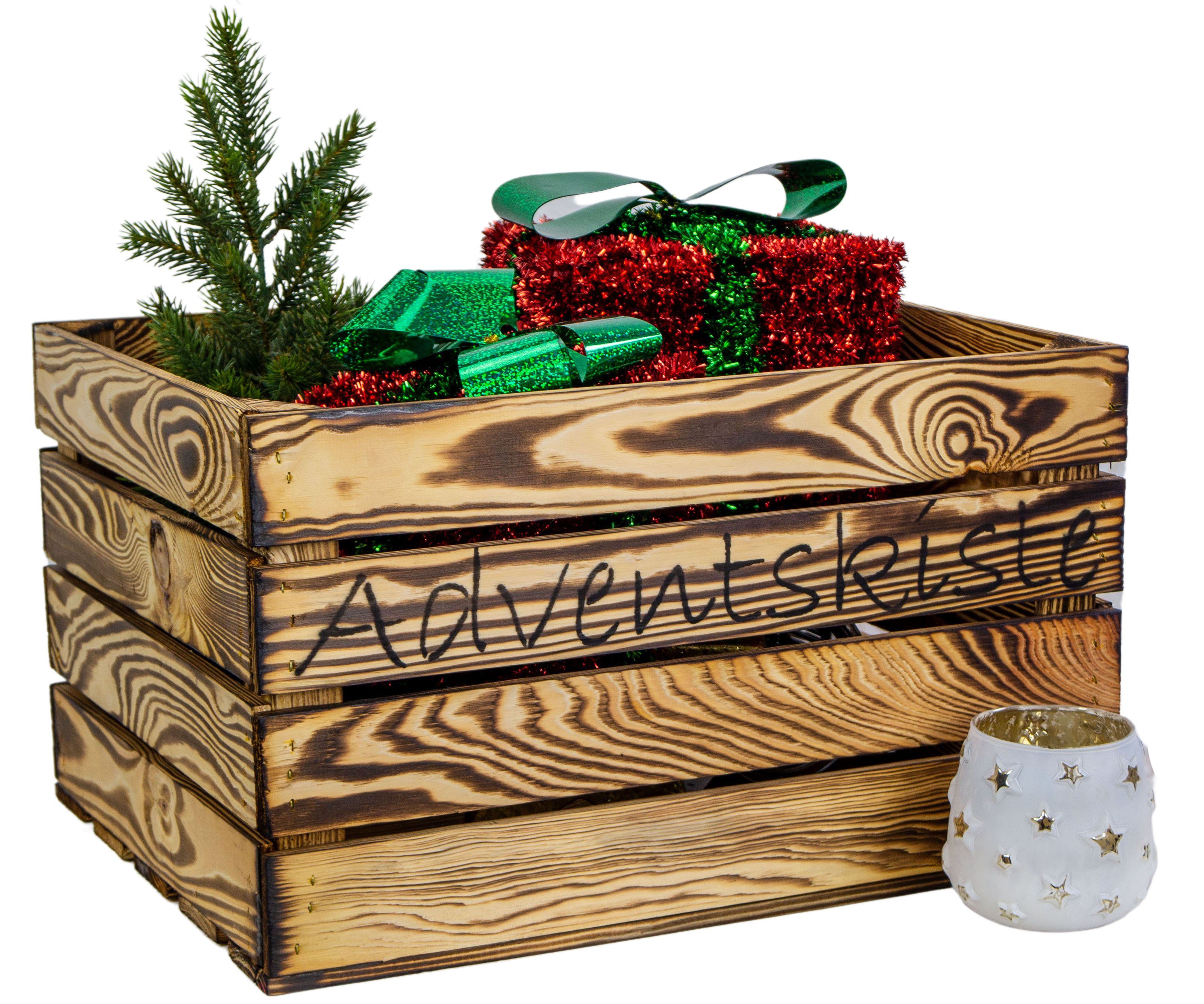 Kistenkolli Altes Land Allzweckkiste Adventskiste geflammt Weinkiste Gesche günstig online kaufen