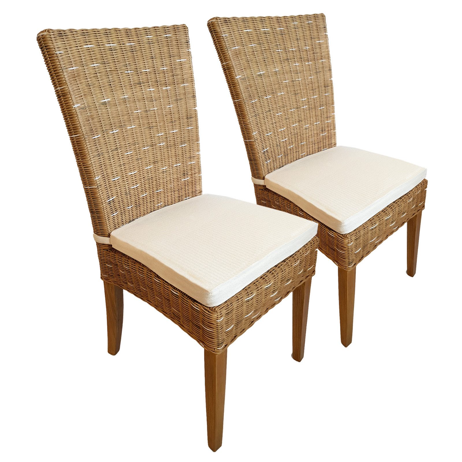 Amagohome Rattanstuhl Esszimmer Stühle 2 Stück günstig online kaufen