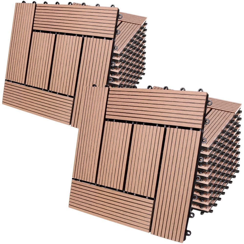 Casaria Holzfliesen 22x Klassik Terrakotta, Terrassenfliesen günstig online kaufen