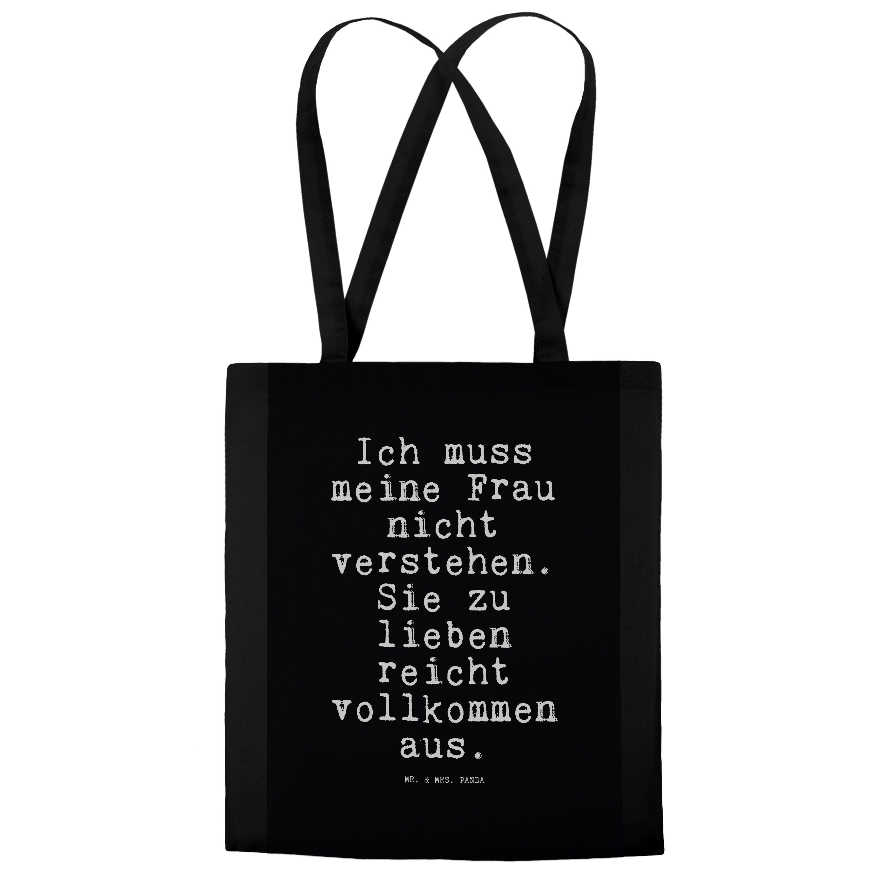 Ich Freundin, muss Panda Geschenk, - & Freun Frau... (1-tlg) - Mrs. Schwarz Mr. Tragetasche meine Geschenk