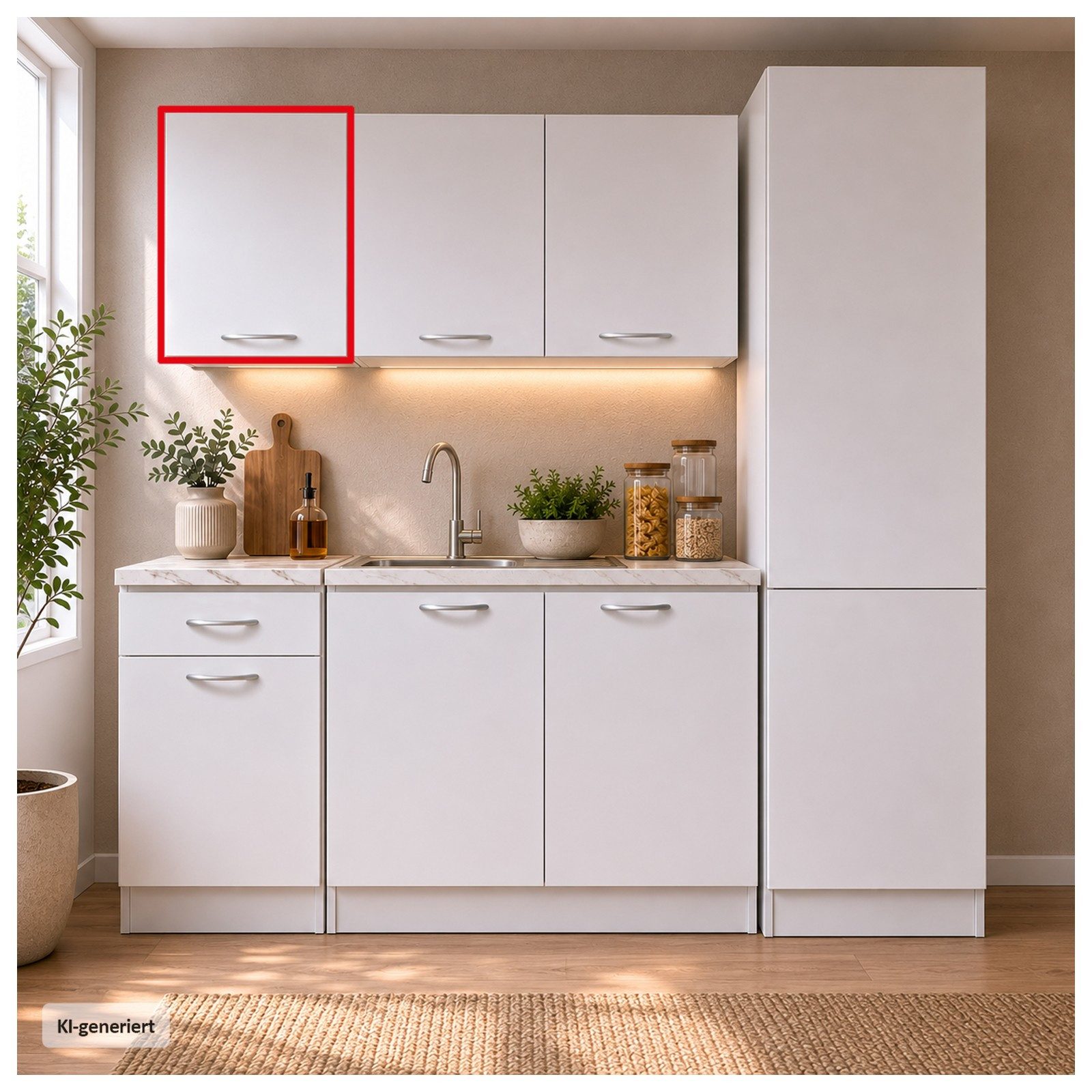 HTI-Living Hängeschrank Küchenhängeschrank Jenna Weiß 40 cm (1 Stück, 1-St., 1 Küchenhängeschrank) Modular erweiterbar, modernes Design, 2 Schrankfächer