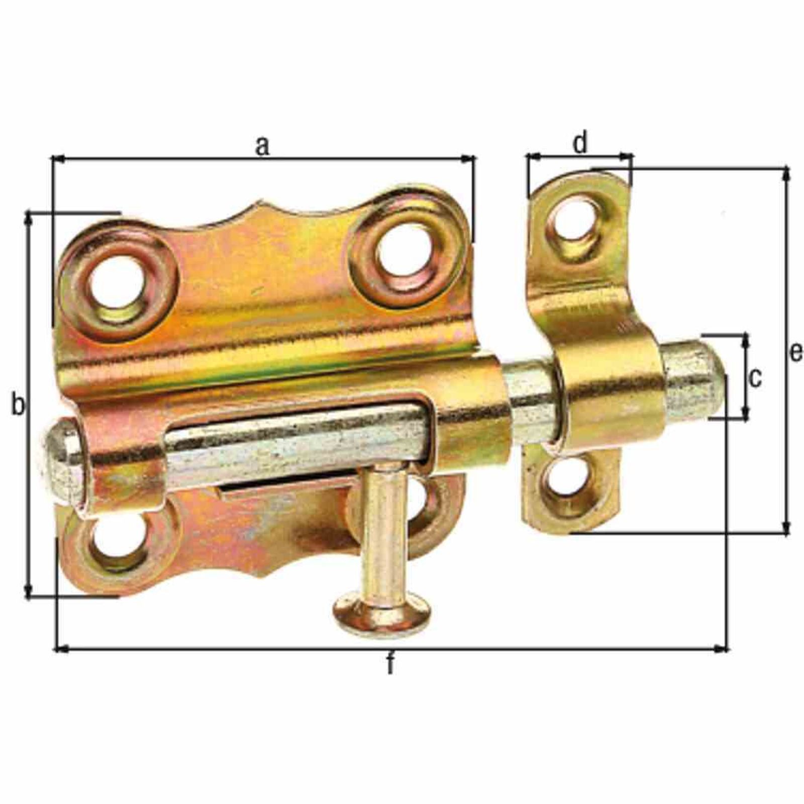 Alberts Möbelbeschlag Alberts 123352 Grendelriegel mit Knopfgriff und ohne Feder