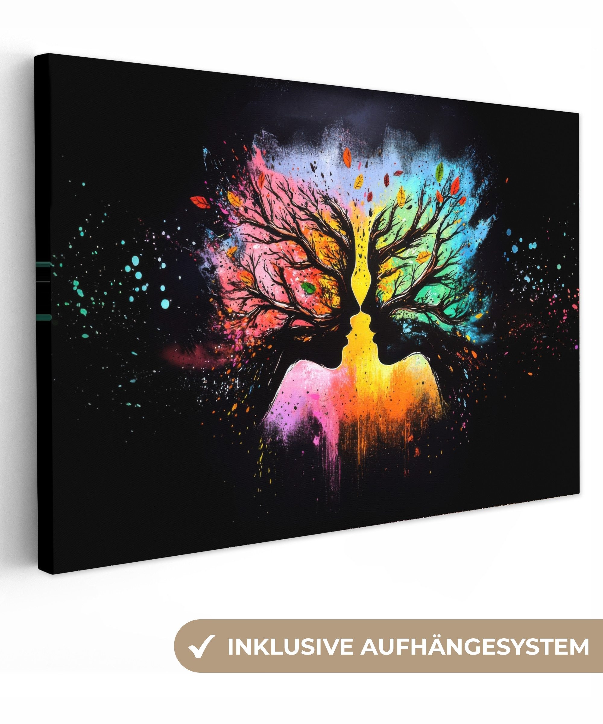 OneMillionCanvasses® Leinwandbild Gesichter - Silhouetten - günstig online kaufen