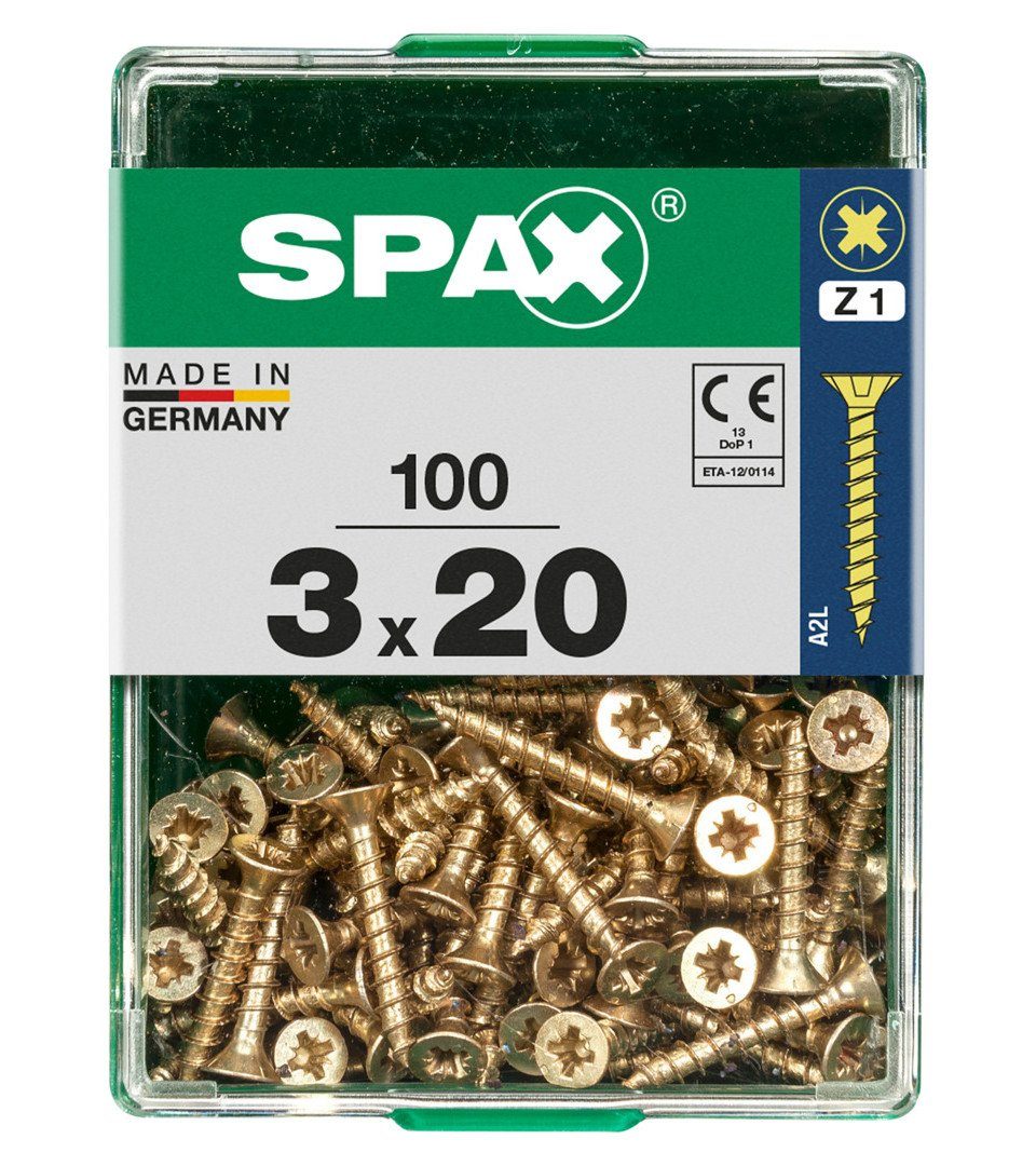 SPAX Holzbauschraube Spax Universalschrauben 3.0 x 20 mm PZ 1 - 100