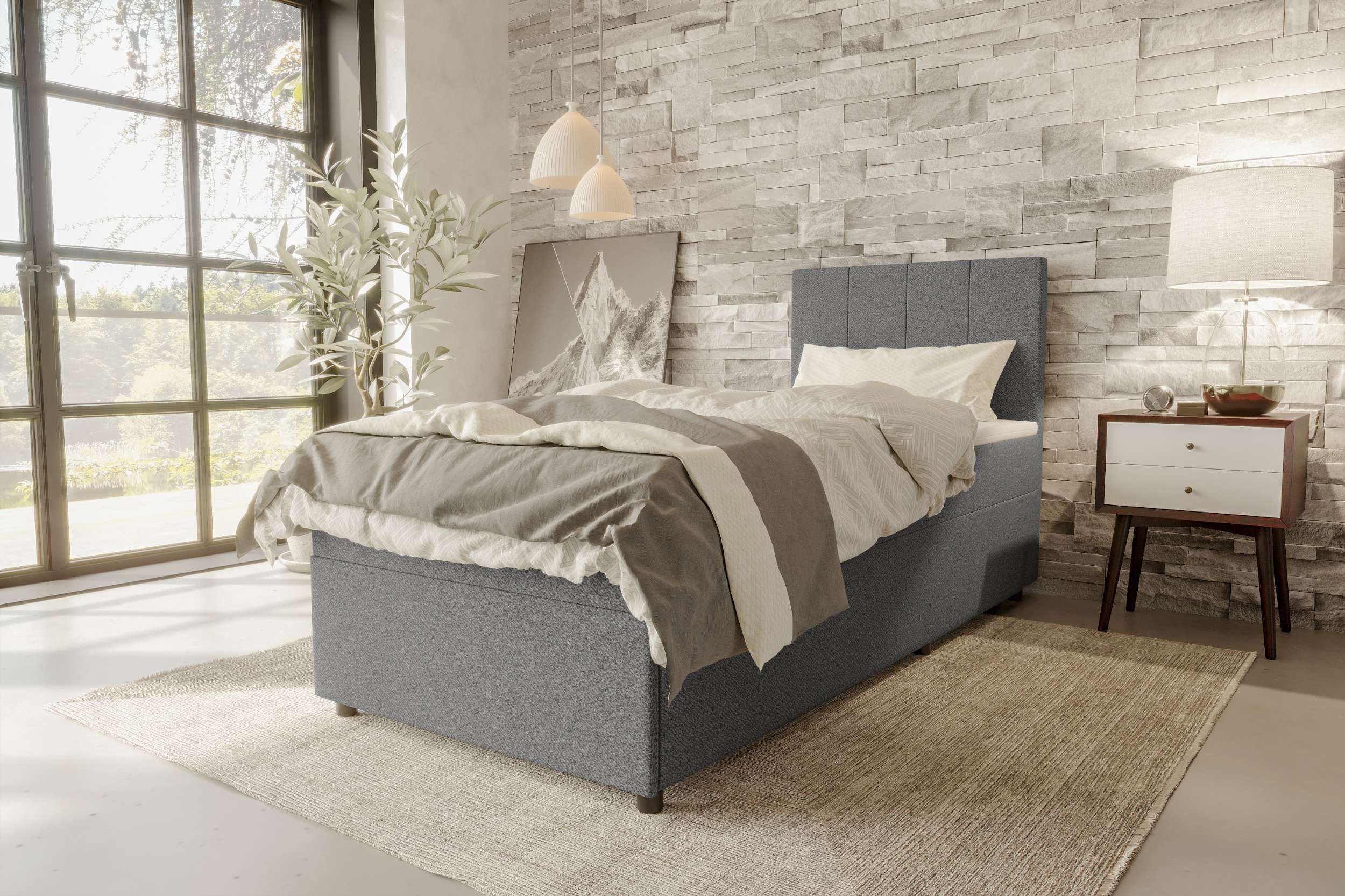 99rooms Boxspringbett Kira Mini (Schlafzimmerbett, Bett), 90/120x200 cm, in günstig online kaufen