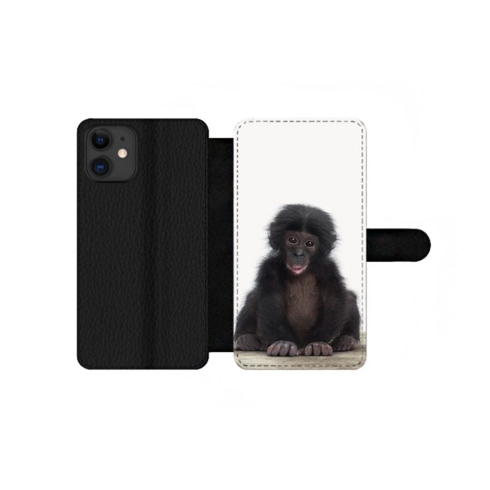 MuchoWow Handyhülle Kind - Affe - Schimpanse - Babytiere - Jungen - Mädchen Handyhülle Telefonhülle Apple iPhone 12 Pro Max
