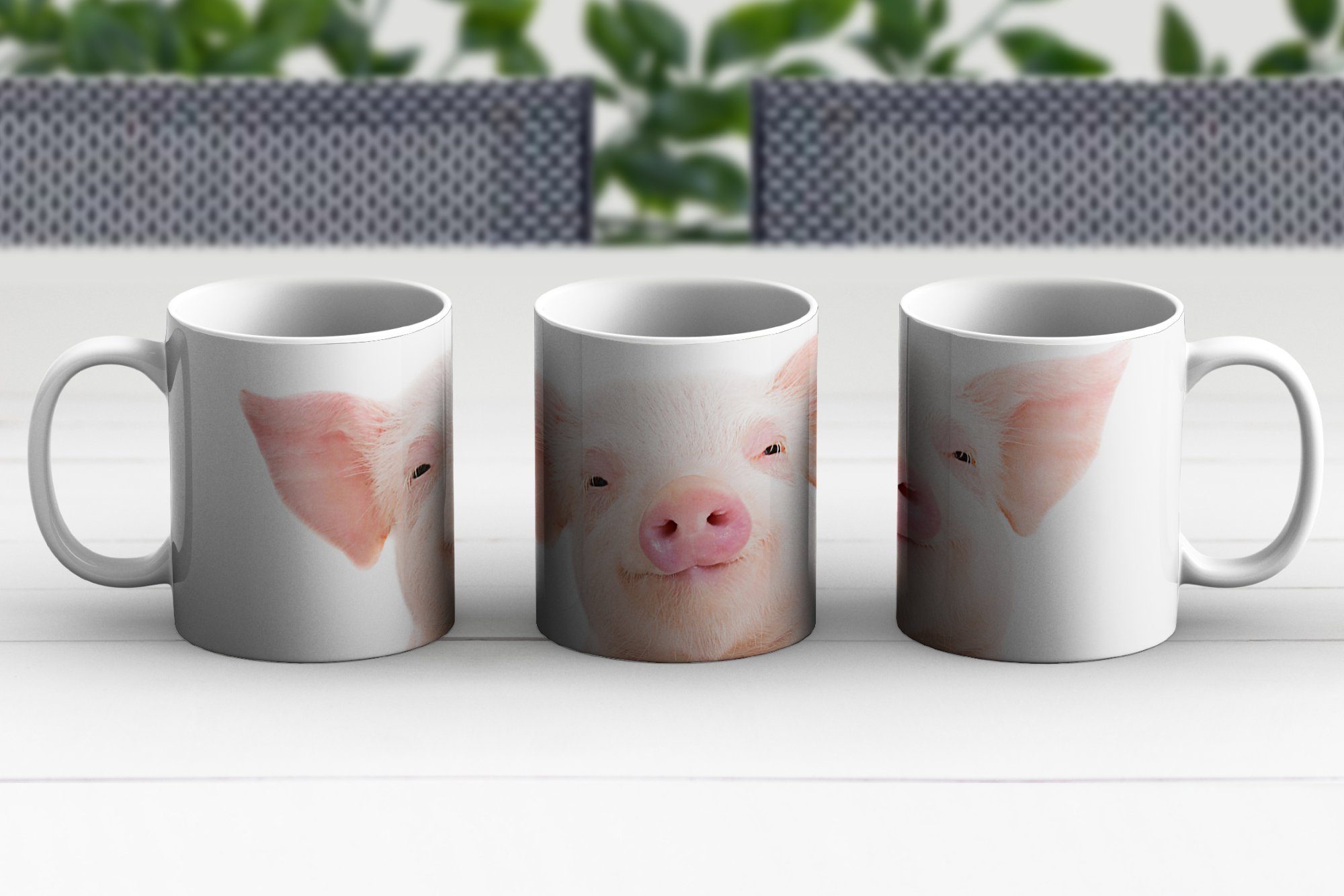- Teetasse, MuchoWow Becher, Geschenk - Tiere - Keramik, Tasse Natur, Rosa Teetasse, Kaffeetassen, Schwein