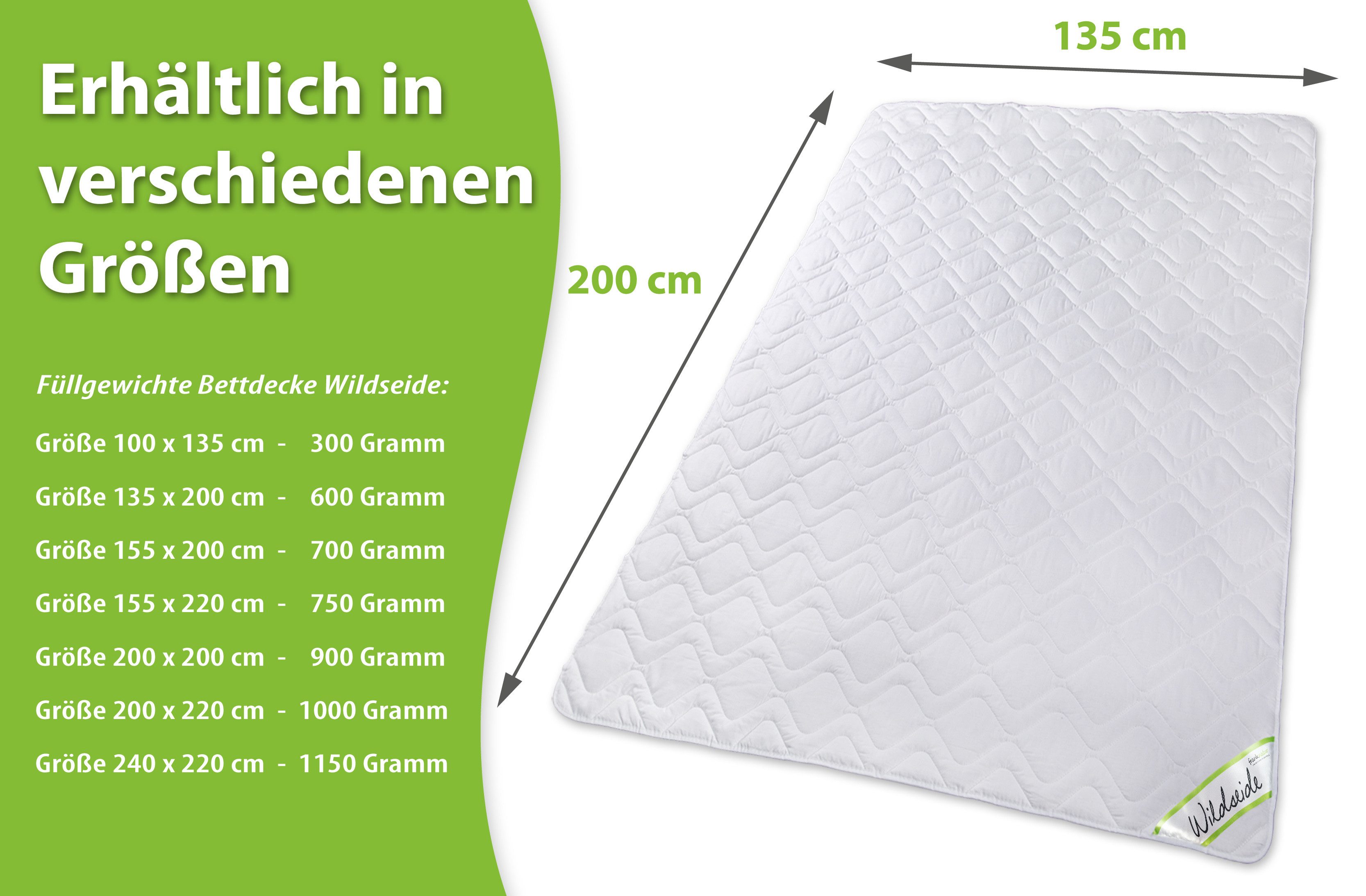 franknatur Naturfaserbettdecke Gabrina, Füllung: 60% Seide, 40% Baumwolle, günstig online kaufen