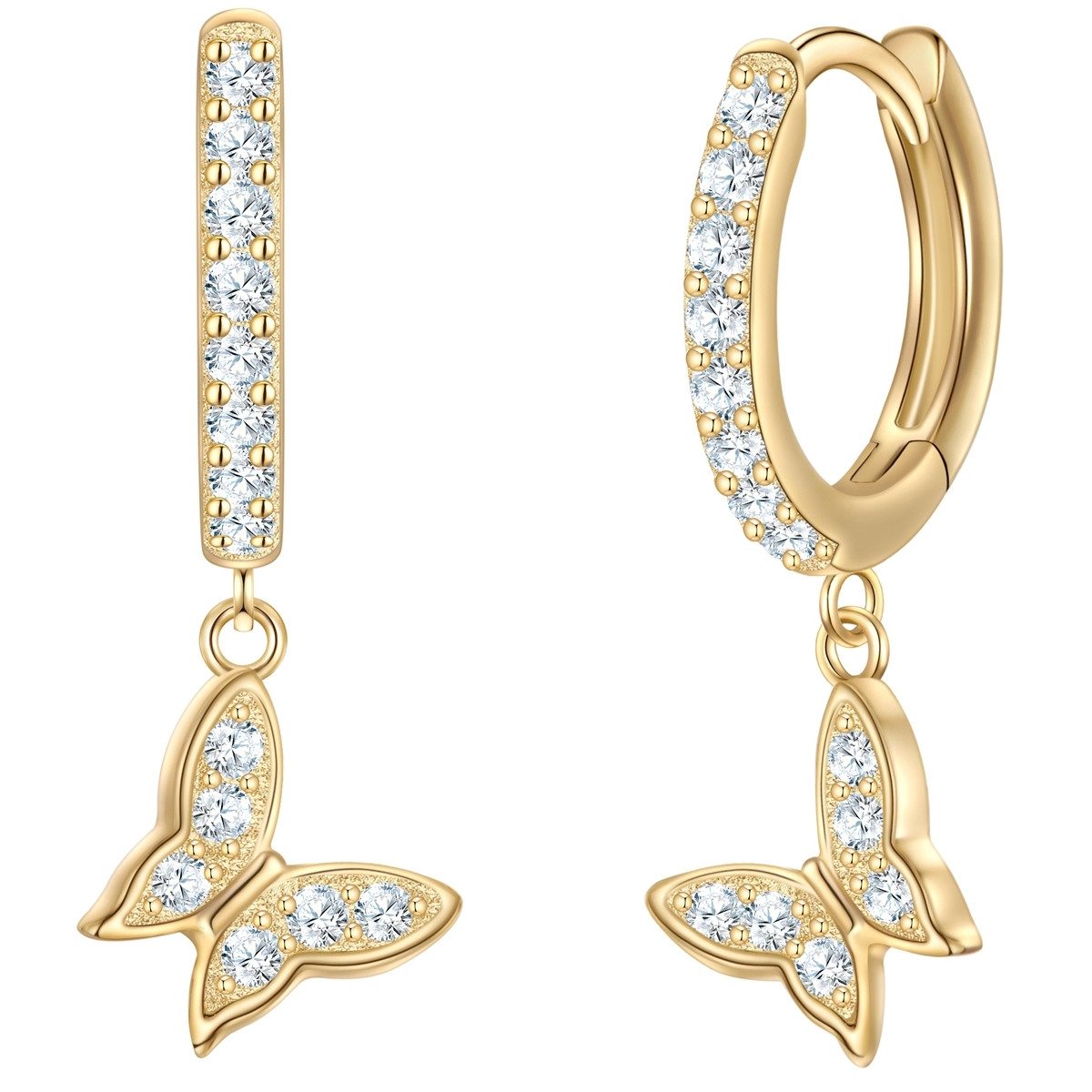 Glanzstücke München Paar Creolen Schmetterling gelbgold günstig online kaufen