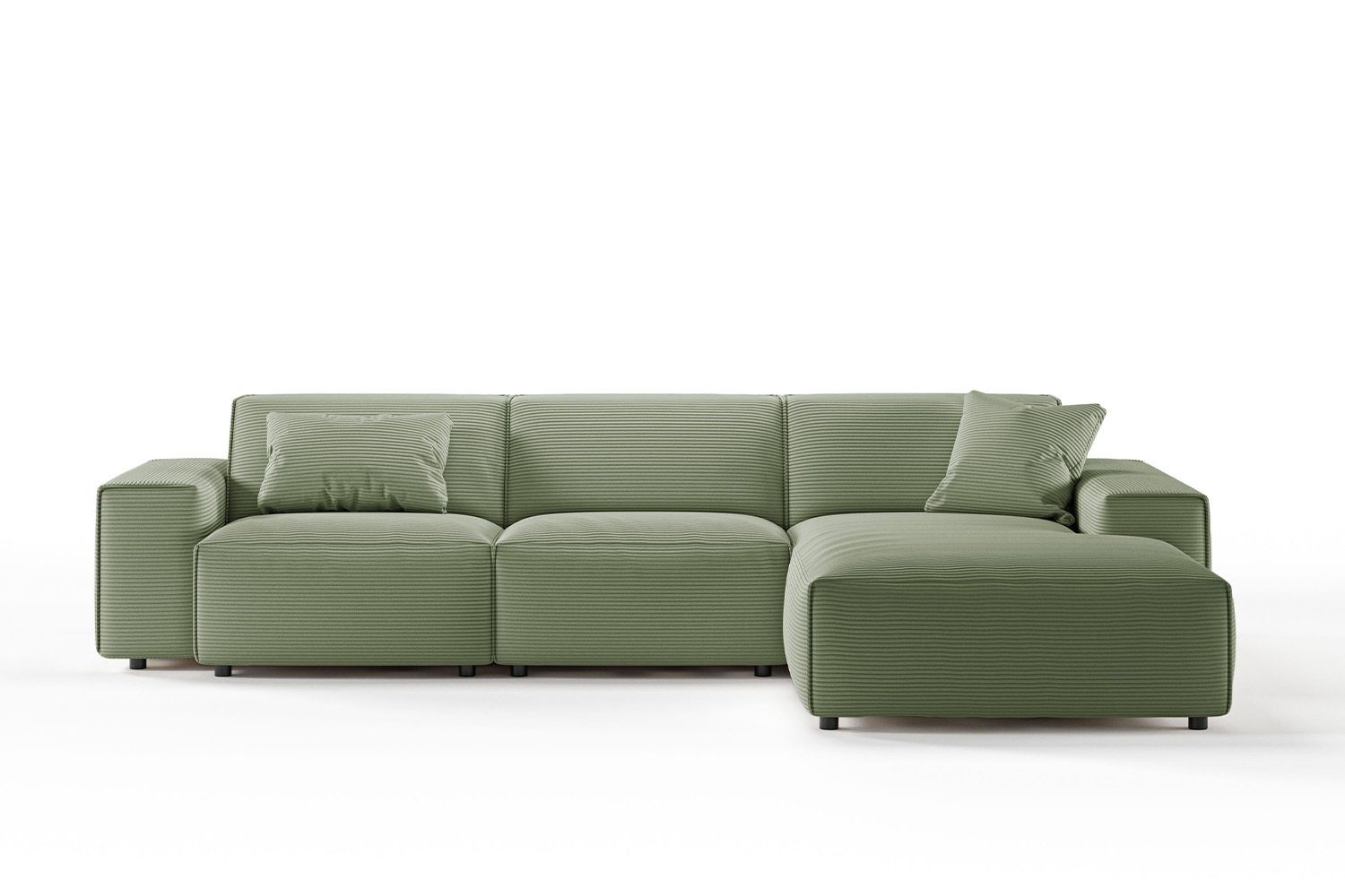 od. RANI, Ecksofa Cord, rechts links, olivgrün Recamiere KAWOLA Farben Sofa | olivgrün versch.
