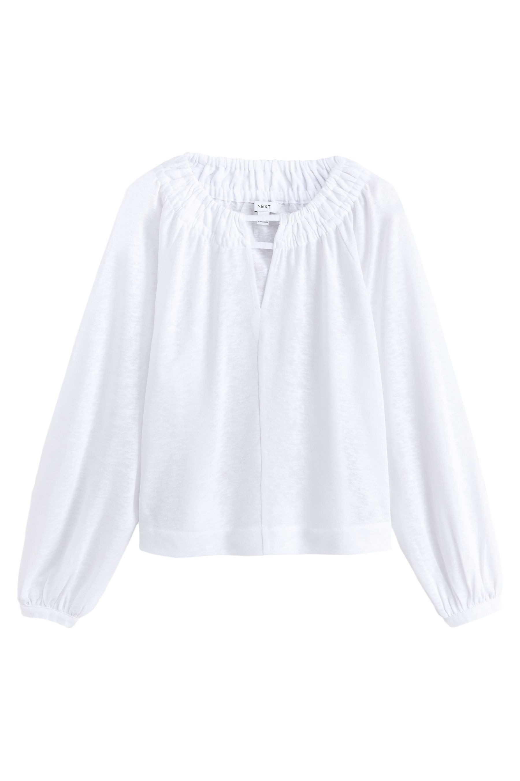 Next Langarmbluse Langärmeliges Top mit Schlitzausschnitt (1-tlg)