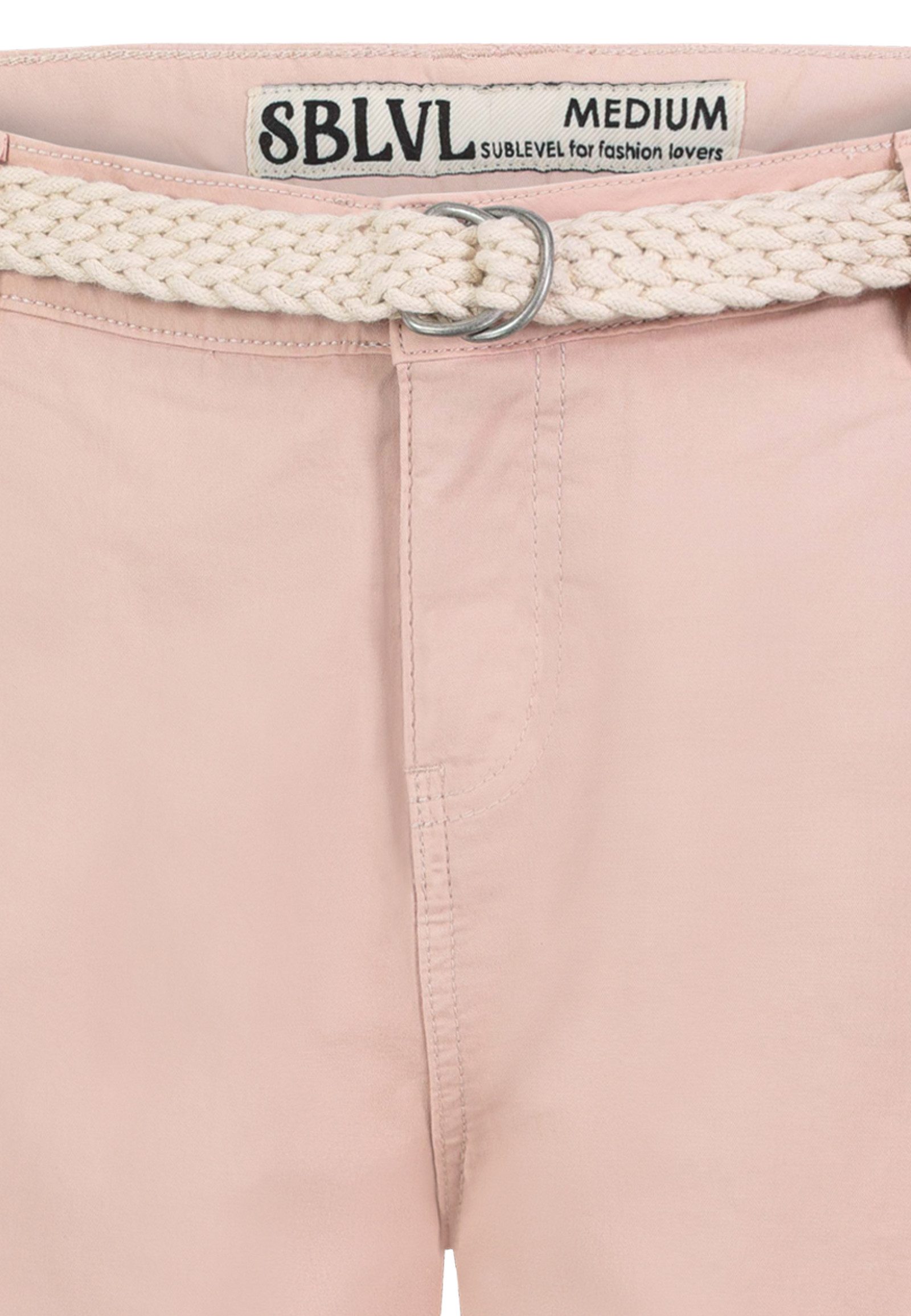 SUBLEVEL Bermudas Damen Shorts Cargobermuda mit Gürtel 5 Pocket, Sommerhose, kurze Hose, Bermudashorts – Bild 4 von 5