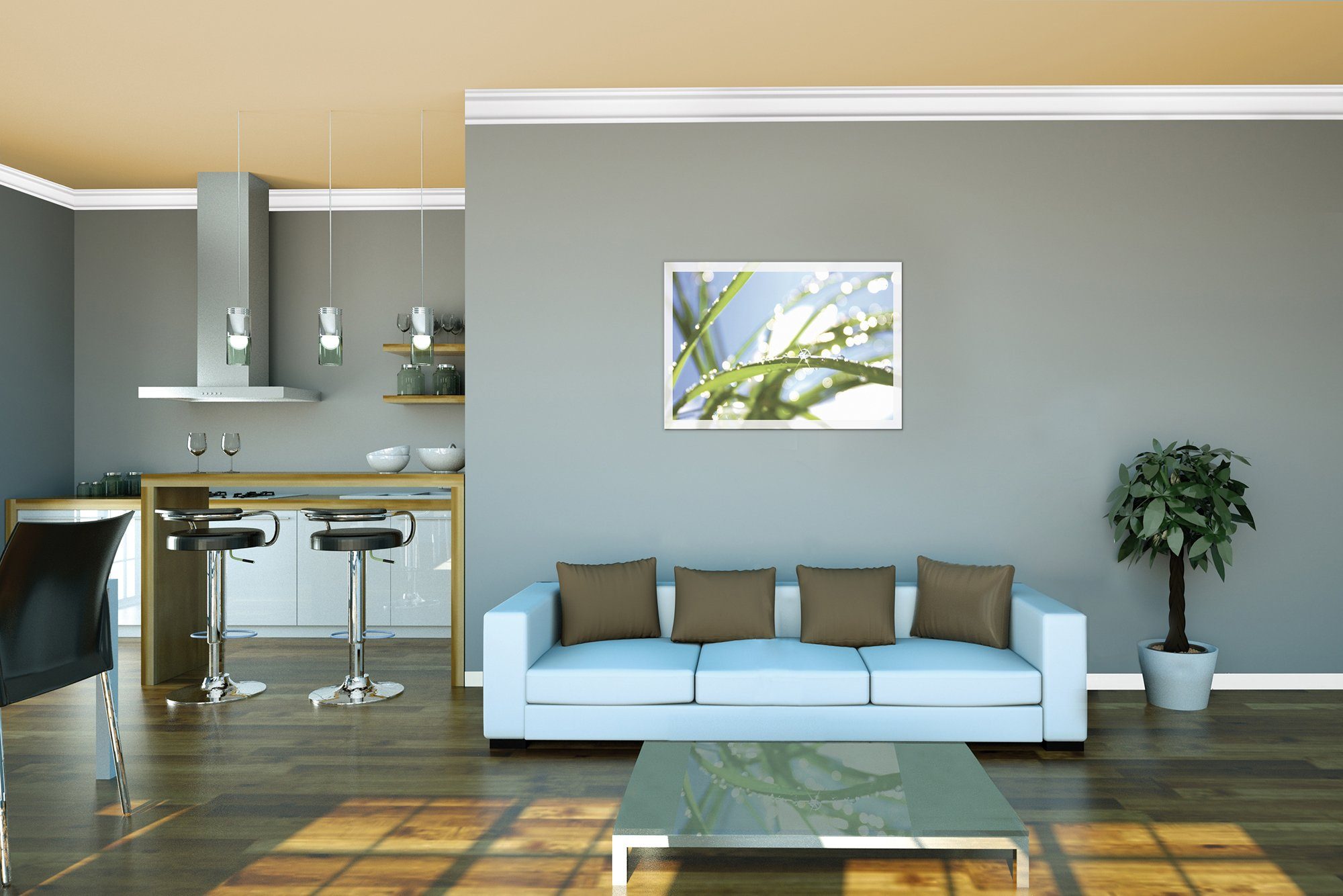 Homestar Zierleiste S 50 (40 x 50 mm), Länge 2m, einfaches Verkleben mit Homestar SX 100 - Kleberverbrauch: ca. 30g/m, Polystyrol, mit allen lösemittelfreien Dispersionsfarben farbig überstreichbar