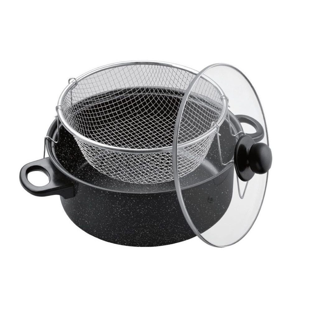 Benson Tools Frittiertopf Antihaft Fritteuse alle Wärmequellen ca. 26 cm Durchmesser, Aluminium