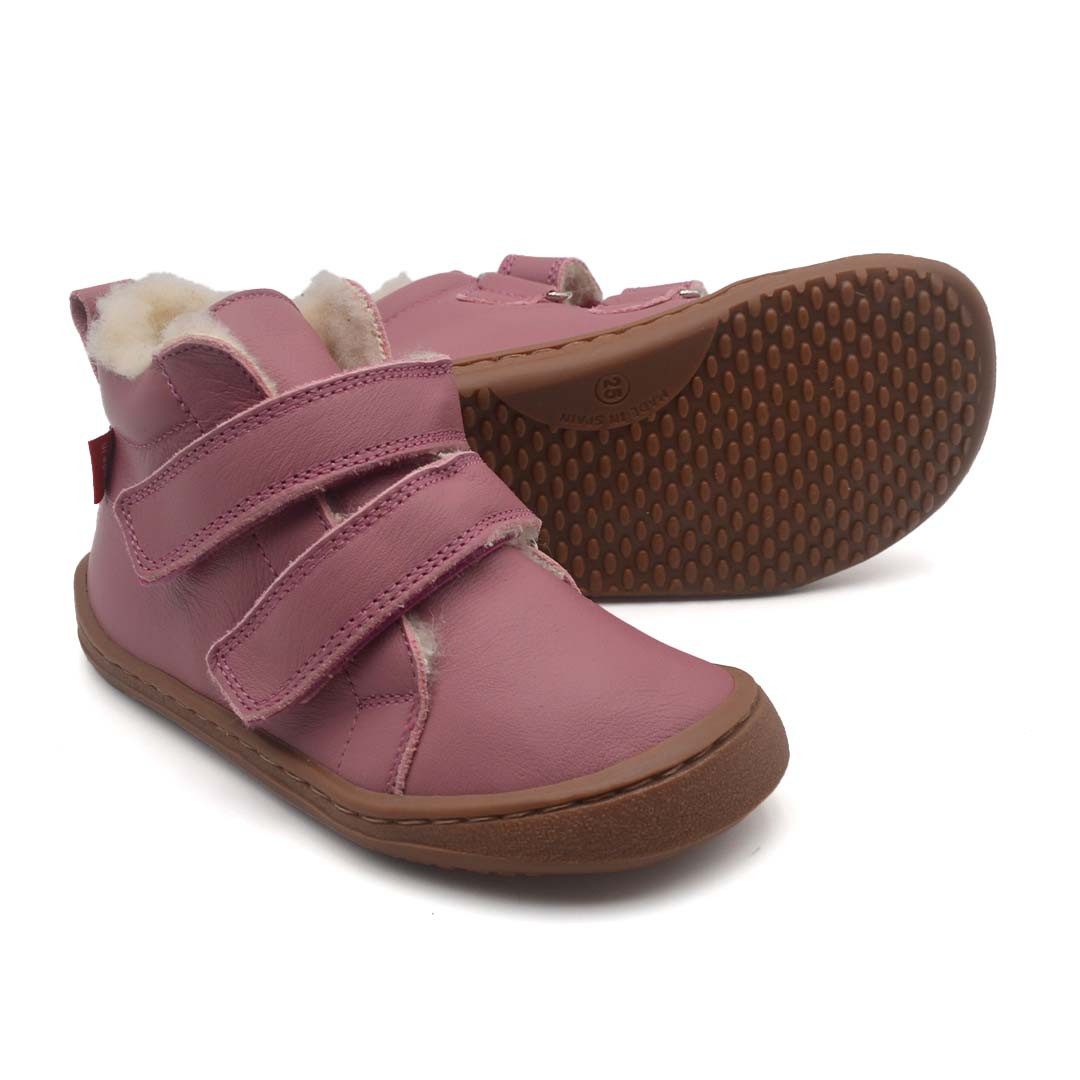 POLOLO Barfuß Winterstiefel für Kinder, bequemer Winterstiefel gefüttert mit Bio Wolle