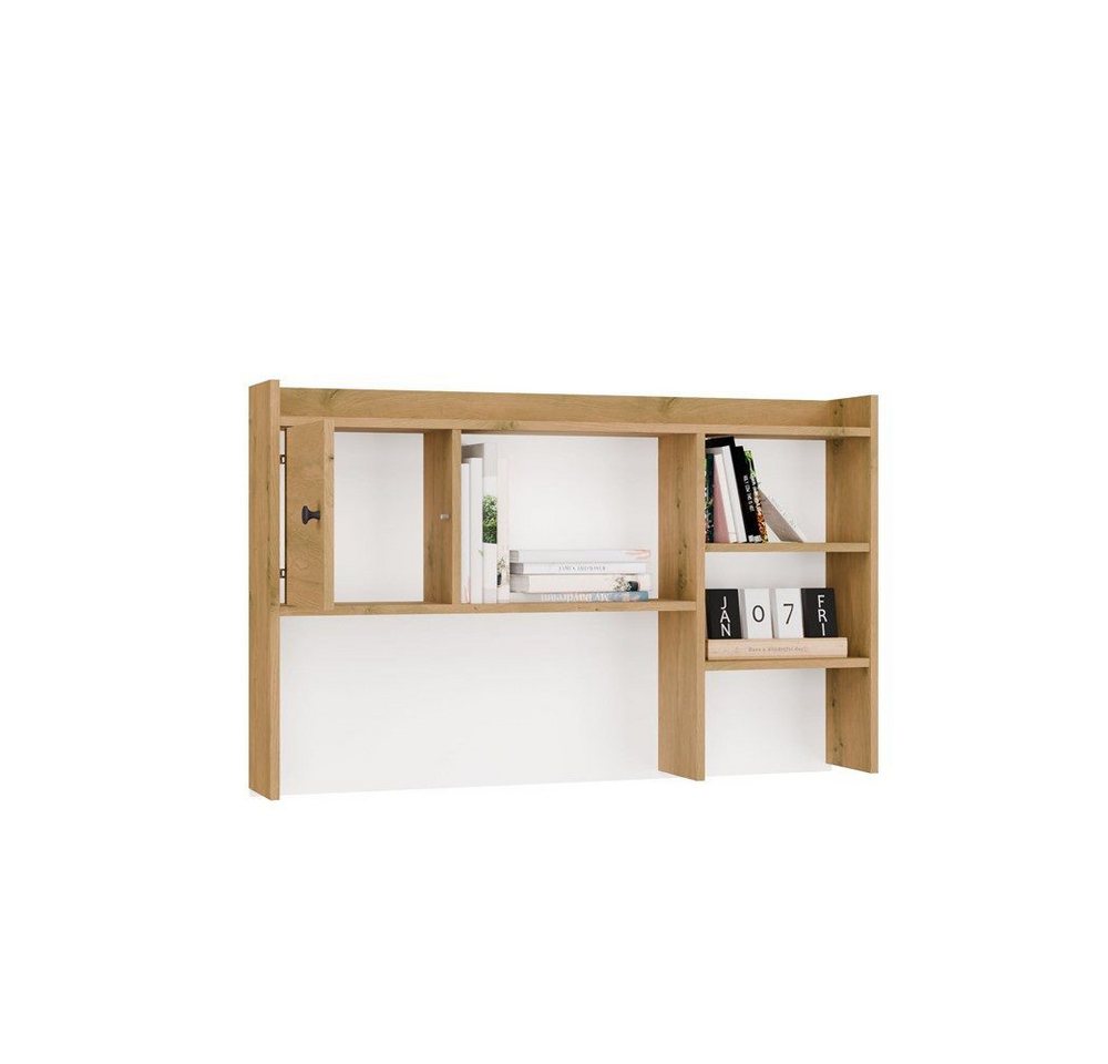 Raumhirsch Furniture Schreibtisch Schreibtischaufsatz, Regalaufsatz, Büroregal, Aufsatzregal (Maße 114 x 18 x 70 (H) cm, 5 Fächer), Platzsparend, Zusätzlicher Stauraum