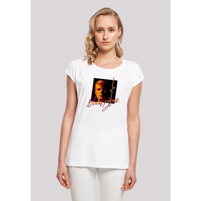F4NT4STIC T-Shirt Extended Shoulder T-Shirt 'David Bowie Photo Angle 90s' Damen Premium Merch Regular-Fit Kurze Ärmel Bandshirt