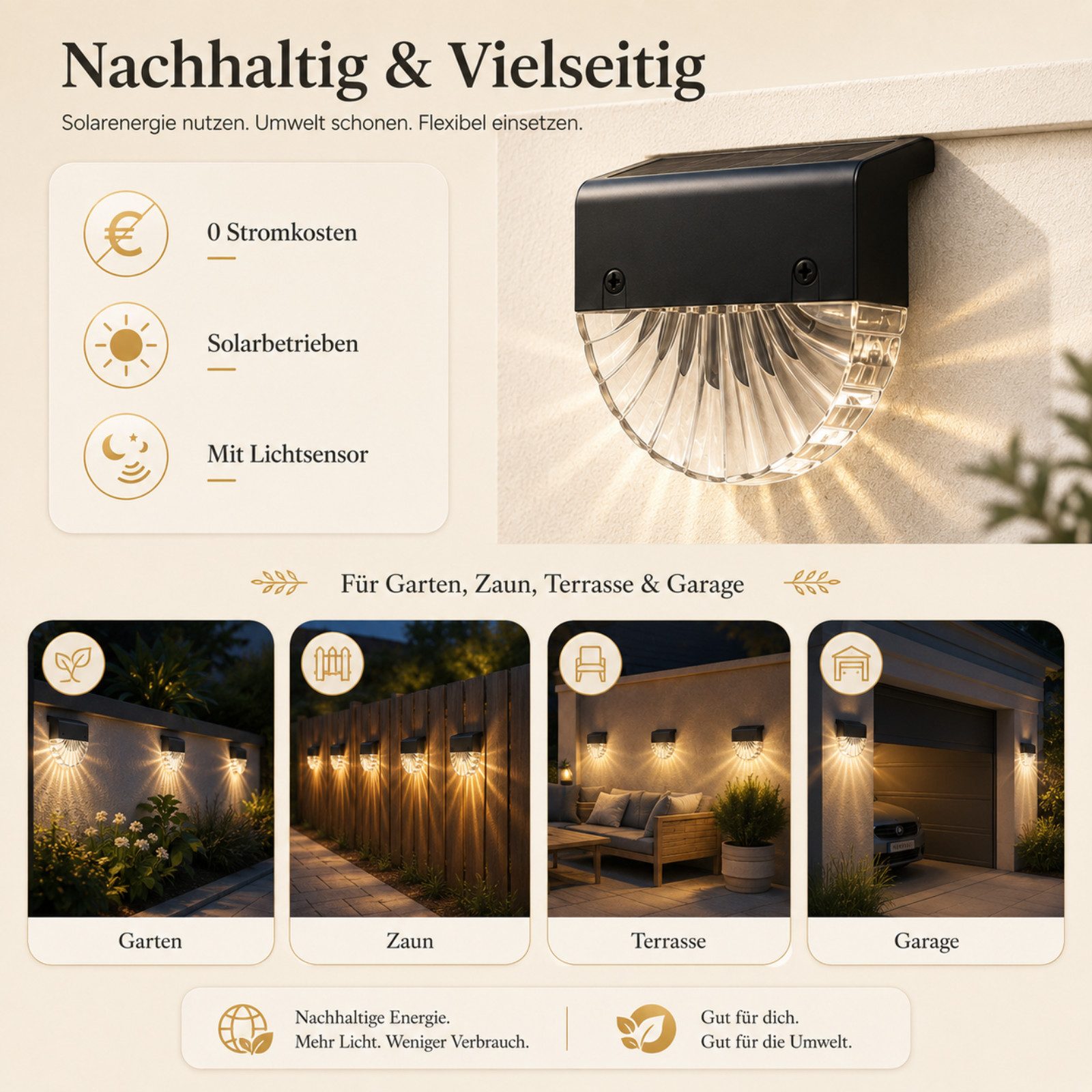 Luckice LED Außen-Stehlampe Solarleuchten Außen Garten 2er Set, Solar Zaunleuchten mit, Warmweiß & 7 Farben RGB, IP65 Solar Gartenleuchten mit 2 Lichtmodi, Sola – Bild 5 von 5