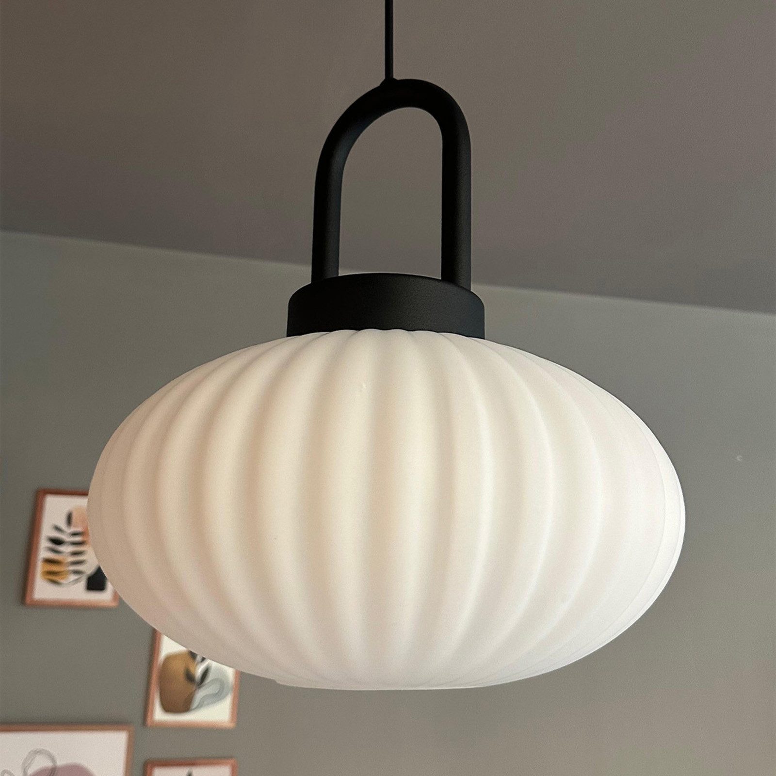 Bamyum Pendelleuchte Elegant Glas Pendelleuchte Hängelampe Restaurant Halle Beleuchtung, ohne Leuchtmittel