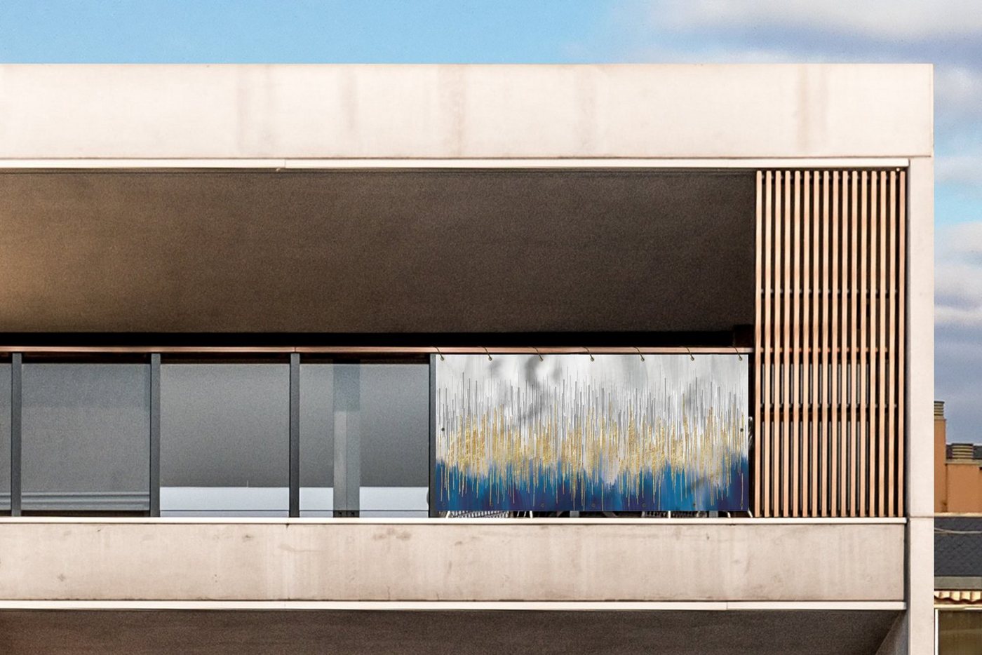 Thumbnail - MuchoWow Balkonsichtschutz Abstrakt - Gemälde - Öl (1-St) Balkon Sichtschutz 90x200, Windschutz für Zaun PVC, 200x90 cm