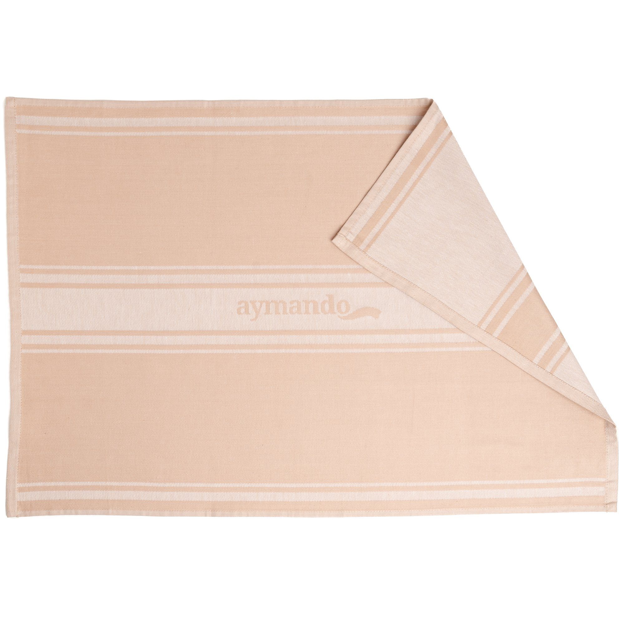 Aymando Baumwolle), 100% (Set, 3-tlg., cm Beige 50x70 Lines, Geschirrtuch