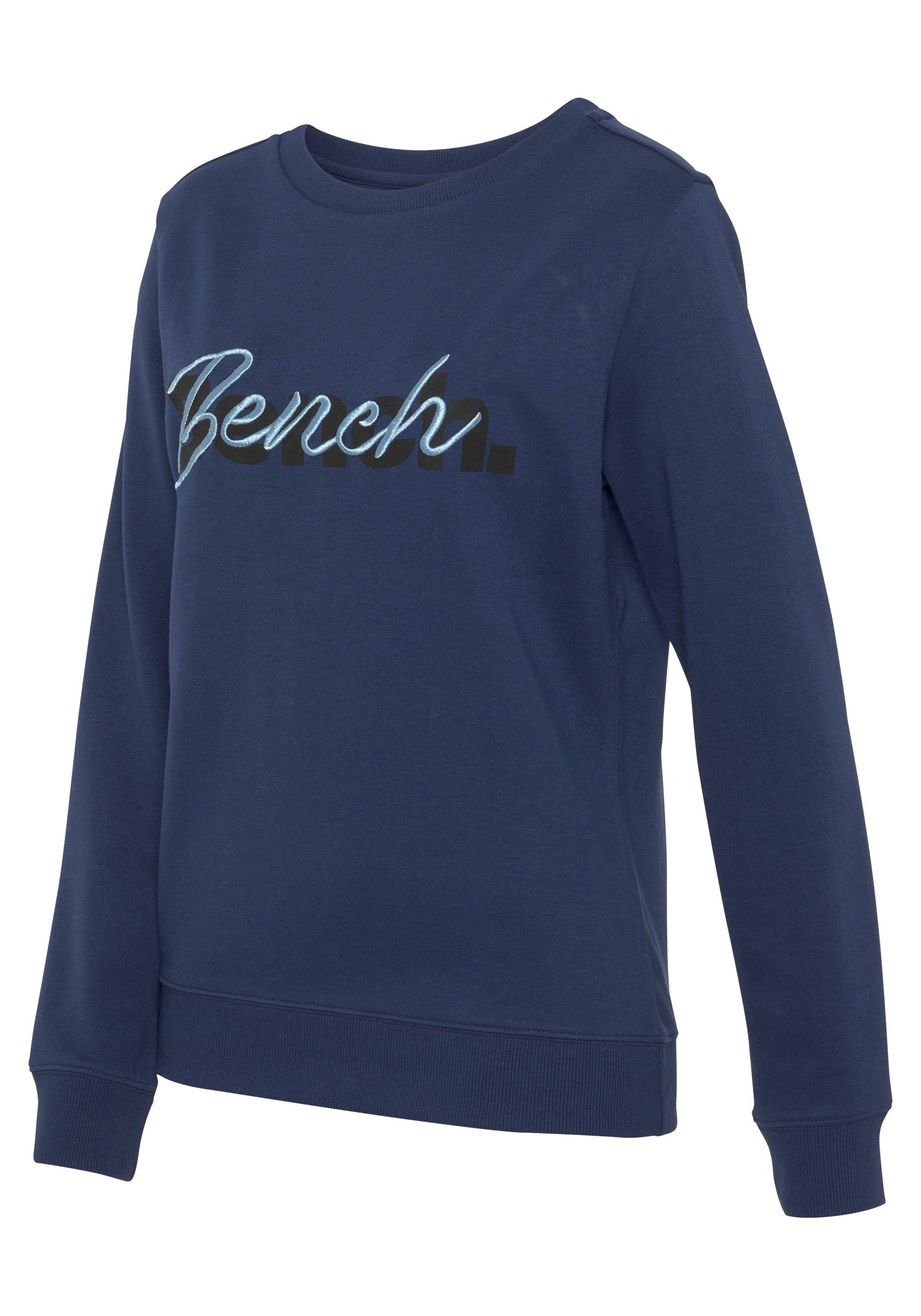 Bench. Loungewear Sweatshirt mit Logodruck und Stickerei, Loungewear