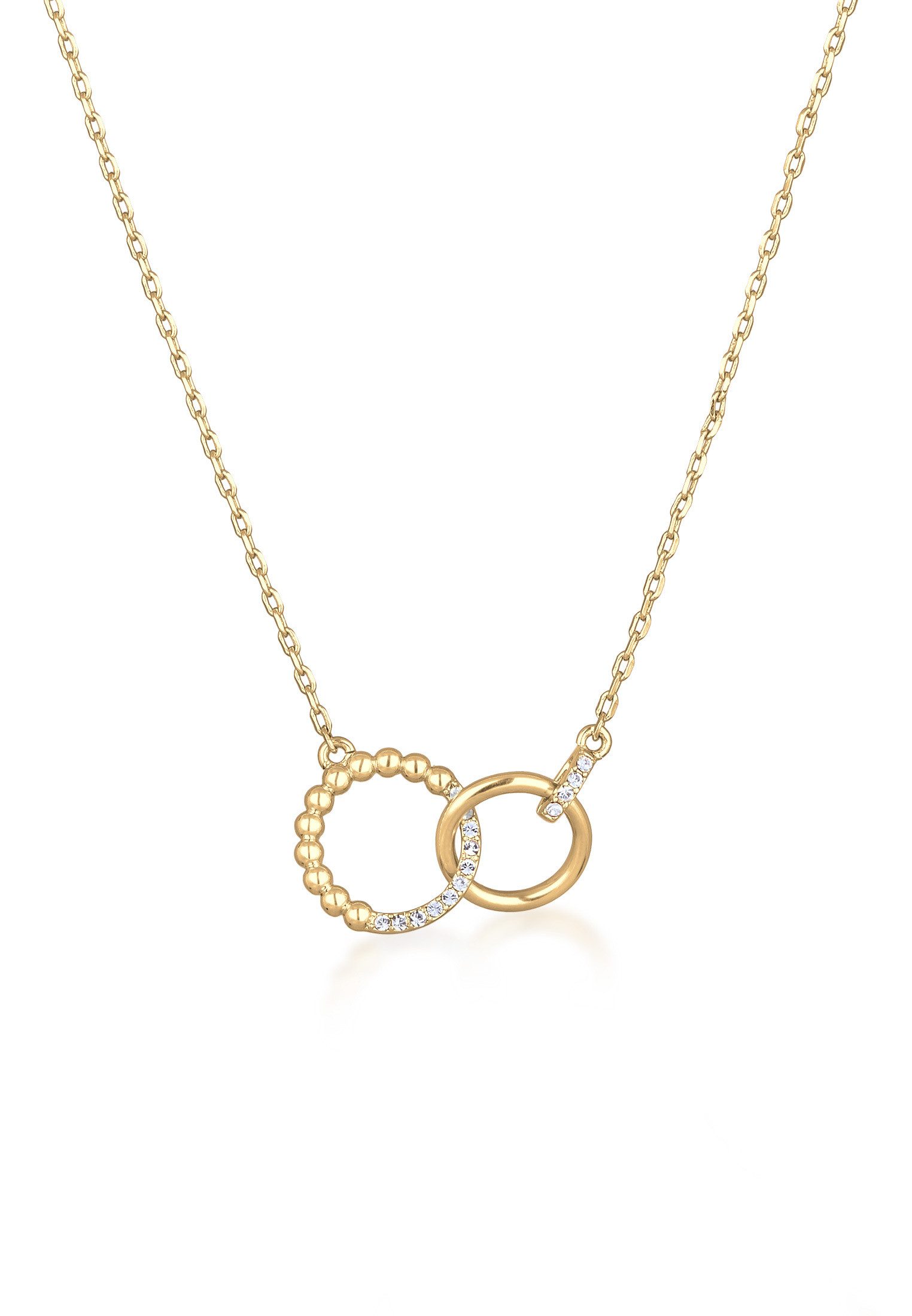 Elli Kette mit Anhänger Ringe Infinity Kristalle Silberfarben für Damen