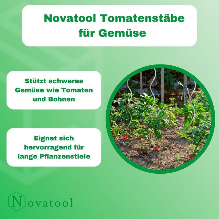 Novatool Spalier 5 Tomatenstäbe 110 cm 5 mm ØSparSet 5 St. verzinkt