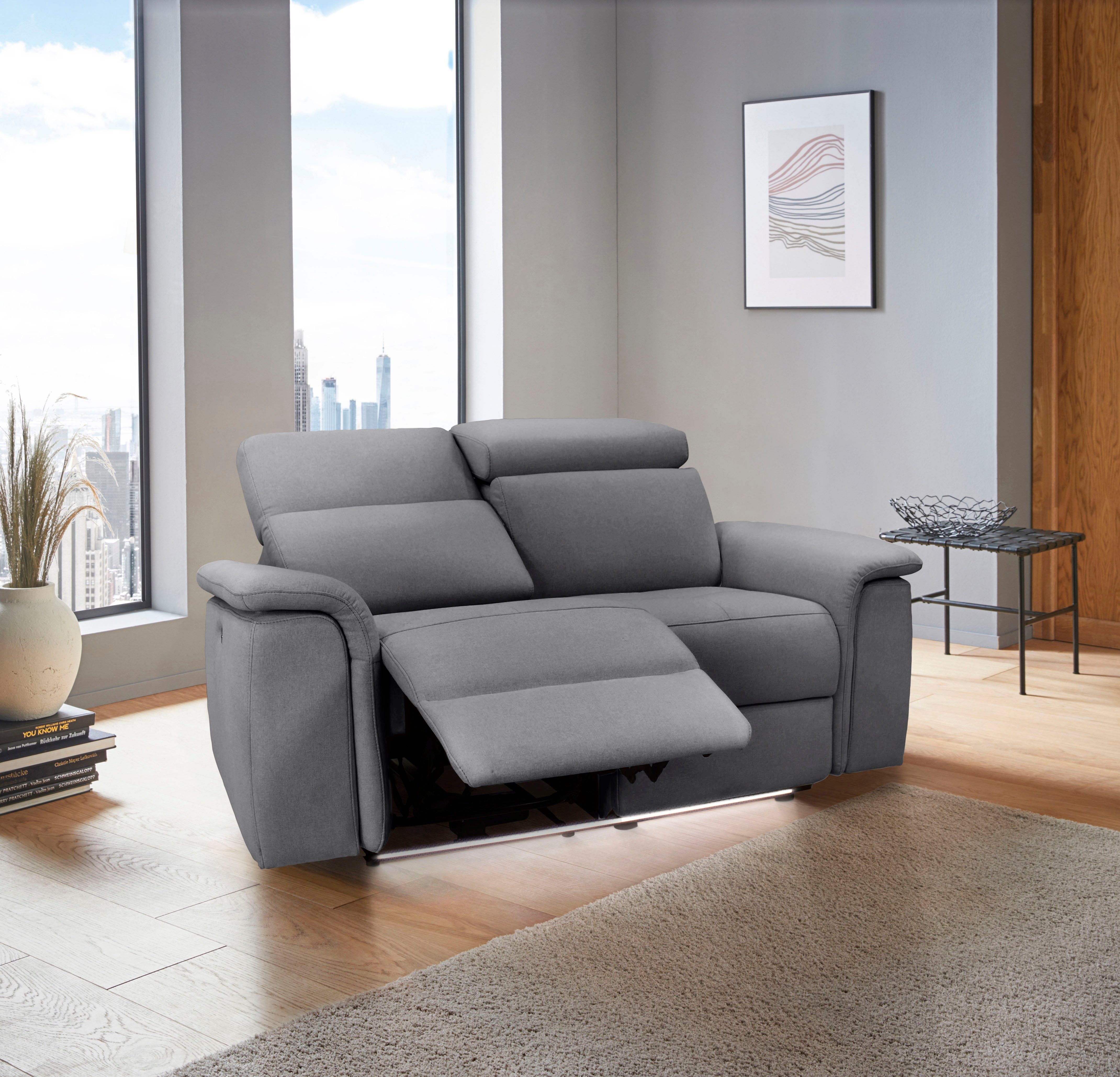 Places of Style 2-Sitzer "Pareli 172cm, manuelle u. elektr. Relaxfunktion", günstig online kaufen