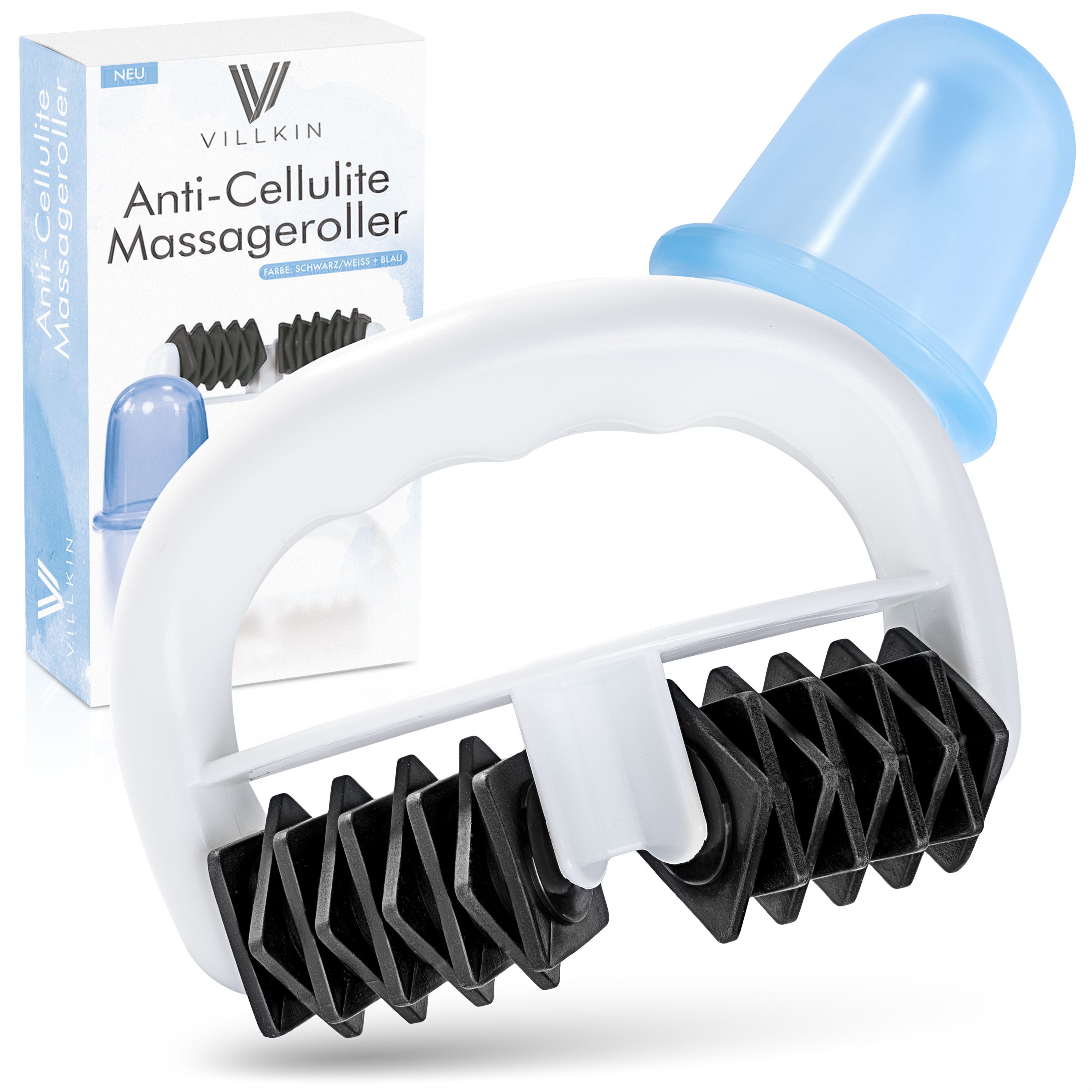 Villkin Massageroller,Anti-Cellulite Massageroller, Faszien Roller + Cellulite Cup, 2-tlg., 1x Anti-Cellulite Massageroller, 1x Cellulite-Cup, inklusive Cellulite Cup